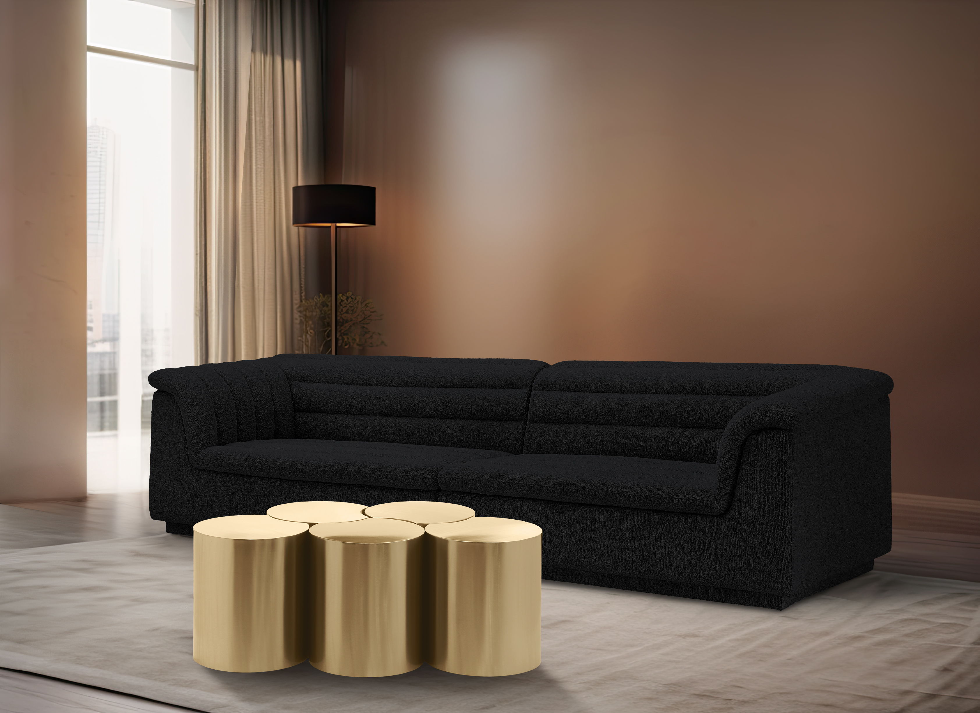 Dimple - 20" 5 Piece Modular Coffee Table - Gold