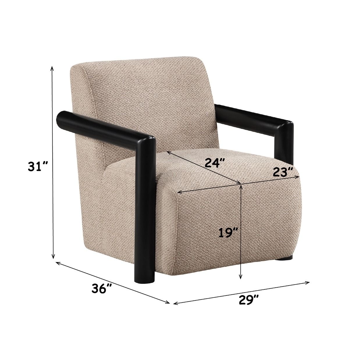 Jetta - Accent Chair - Latte & Black, gray, view 6