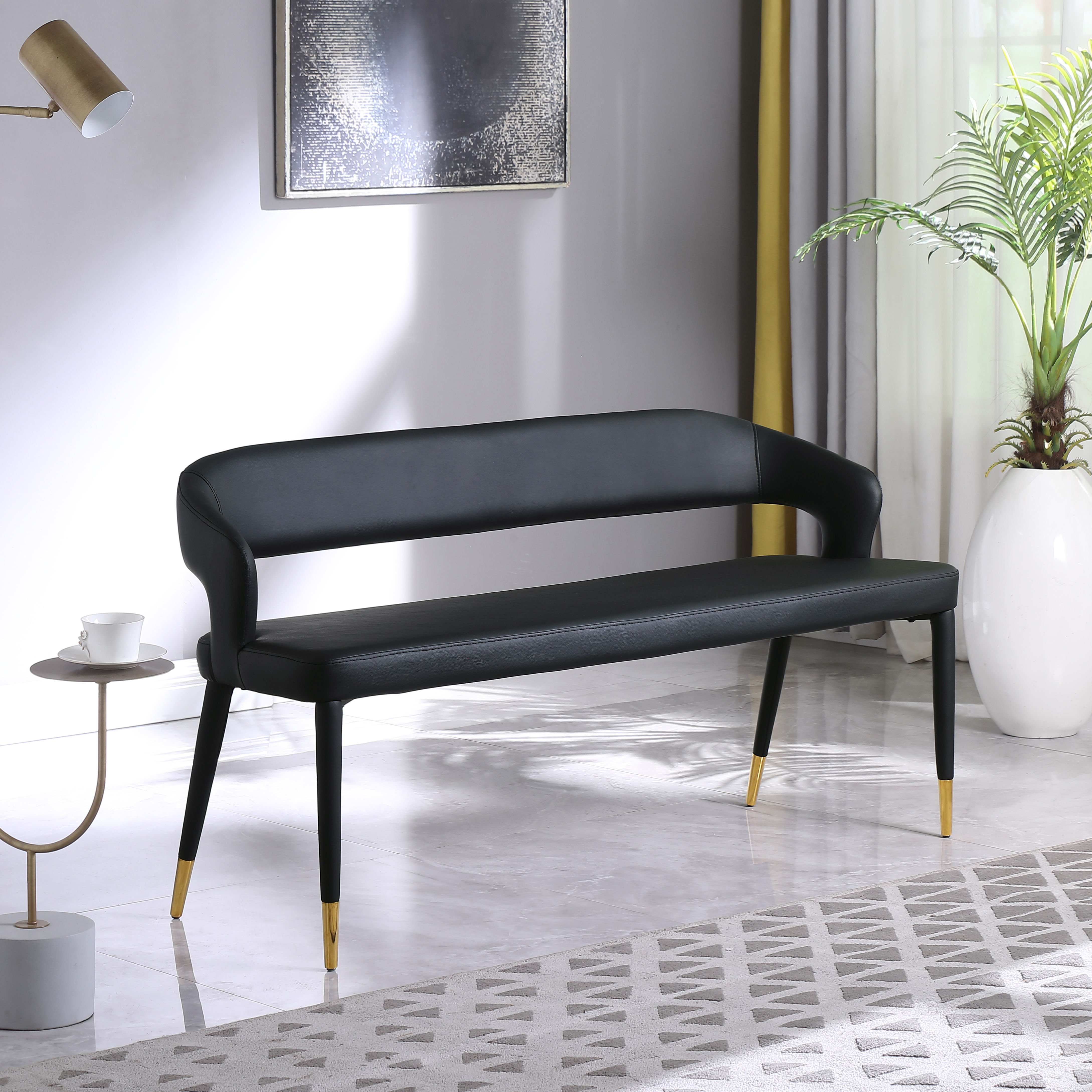 Destiny - Faux Leather Bench - Black