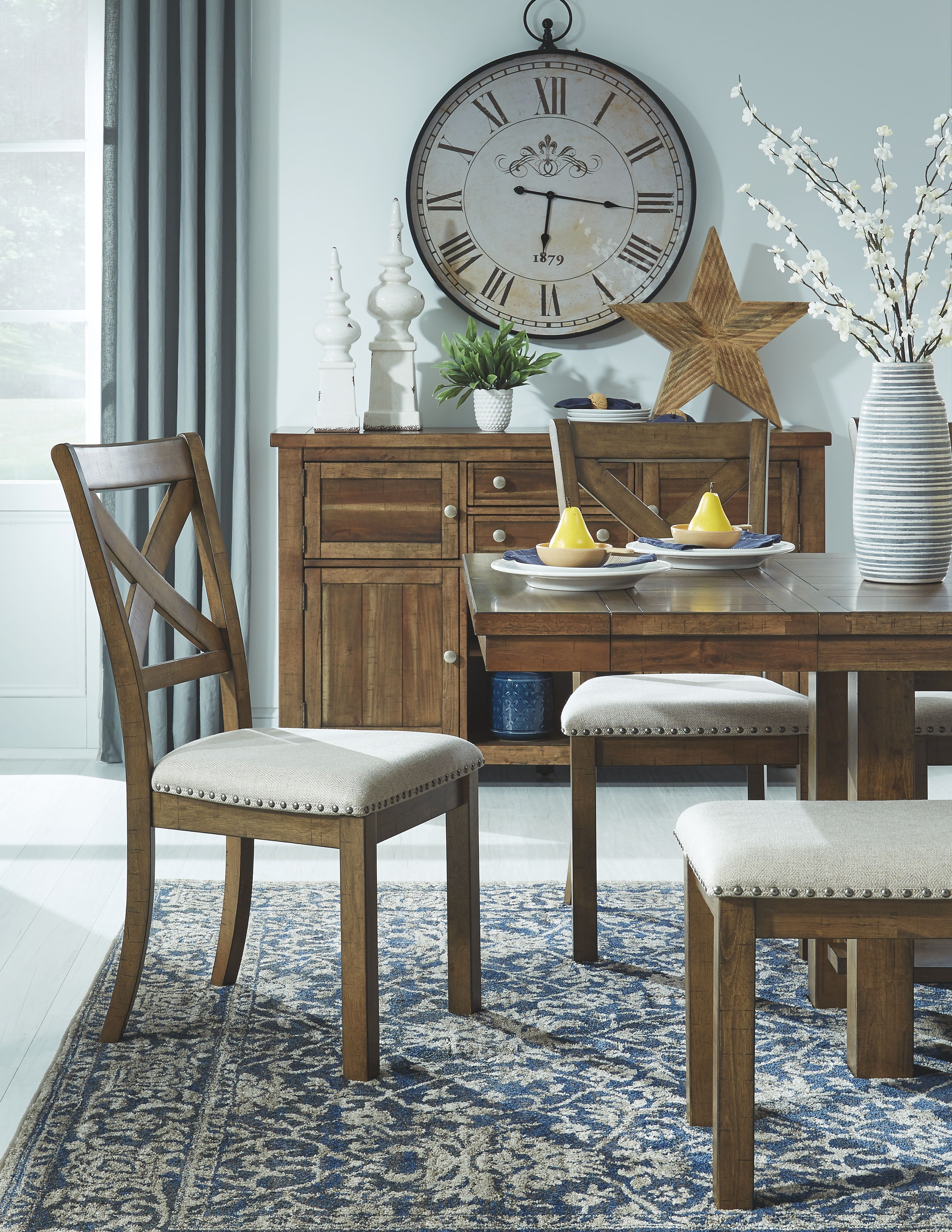 Ashley Furniture Moriville - 5 Pc. - Extension Table, 4 Side Chairs - Dark Gray - Image 6