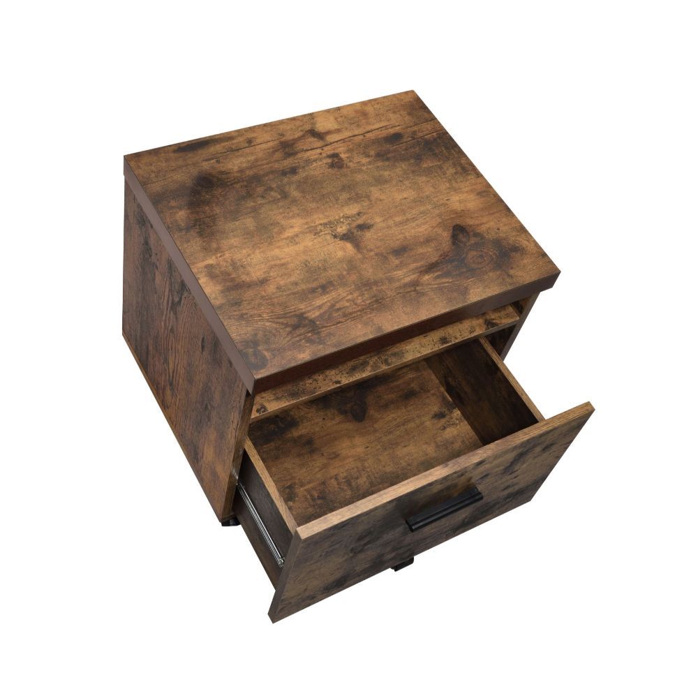 Bob - File Cabinet - Weathered Oak & Black, light brown, view 3