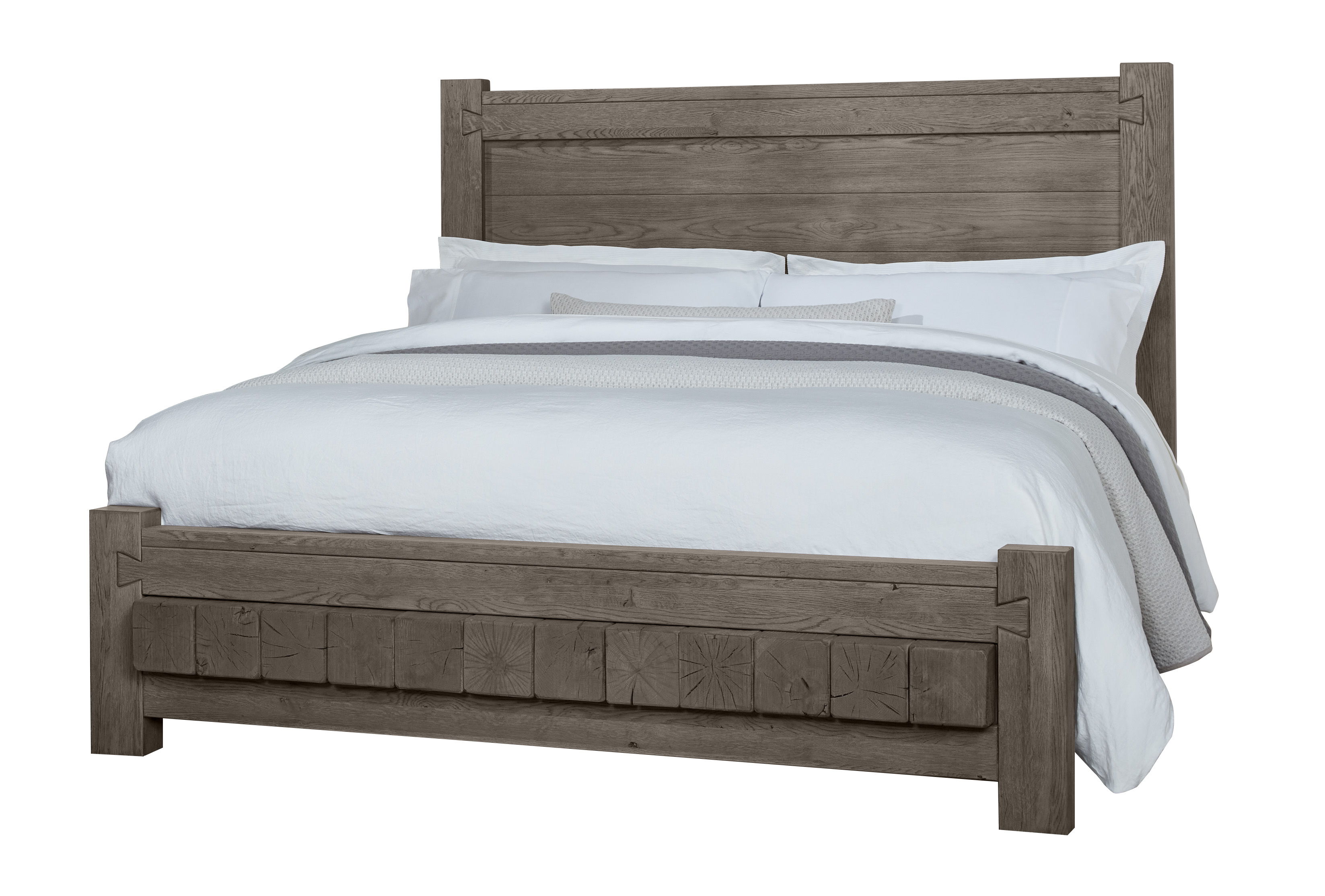 Vaughan-Bassett Dovetail - Queen Poster Bed With 6 X 6 Footboard - Mystic Grey