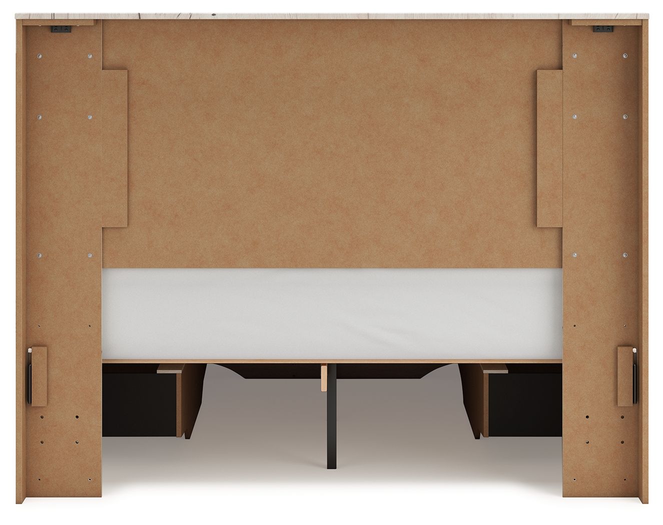 Ashley Furniture Lawroy - Queen Panel Bed With Storage Footboard And 2 Under Bed Storage Units - Light Natural - Image 9