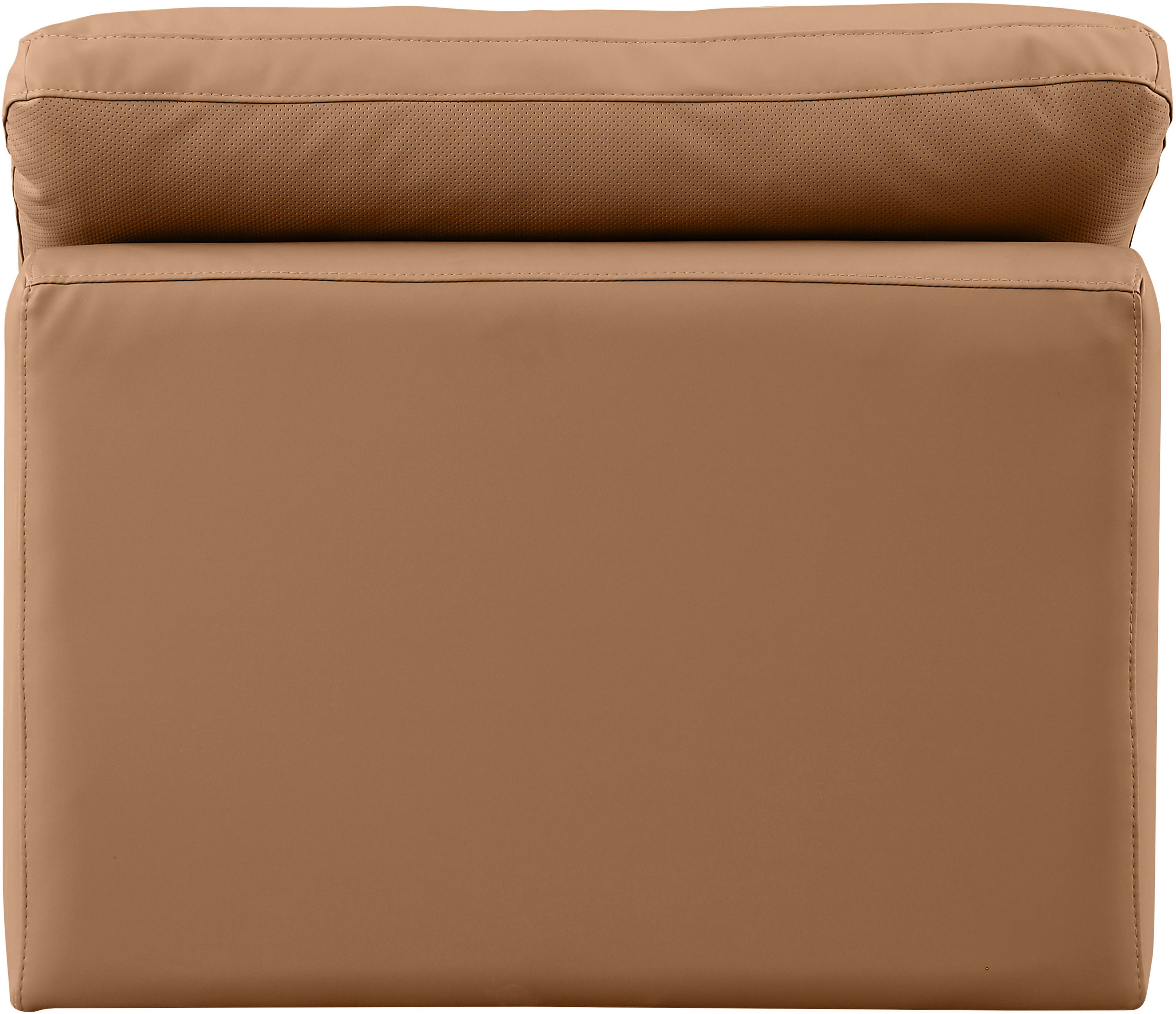 Indulge - Faux Leather Armless Chair - Cognac