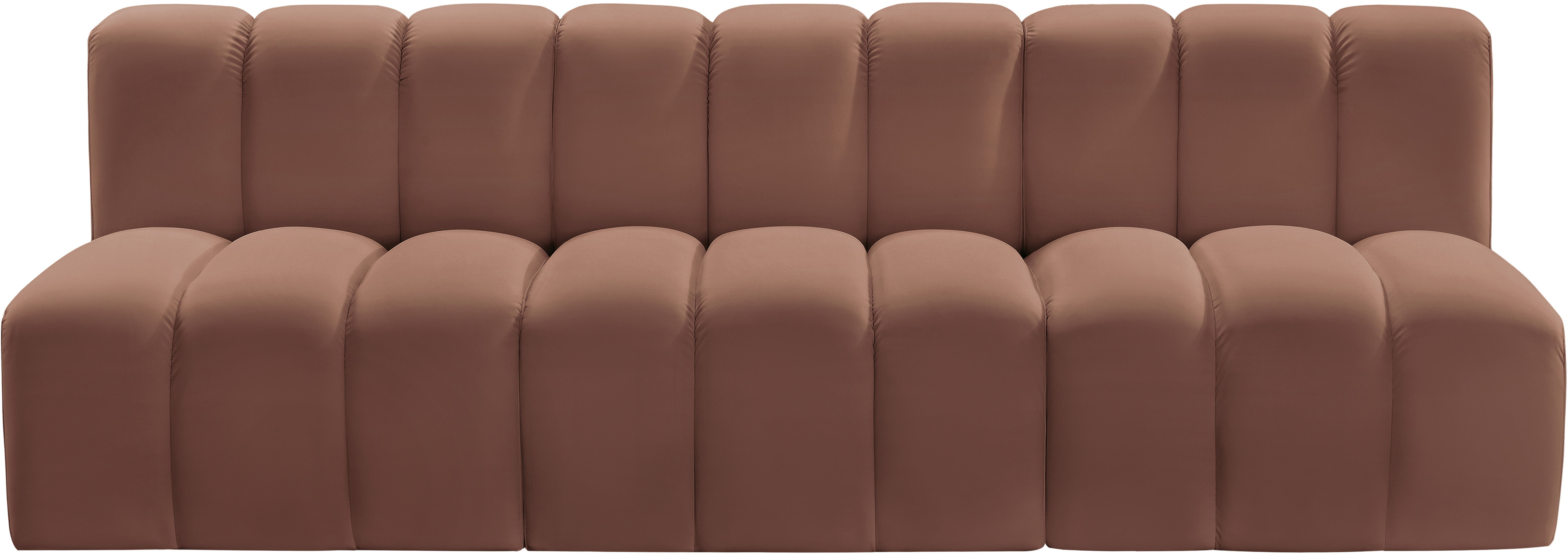 Arc - Faux Leather 3 Pieces Modular Sofa - Cognac