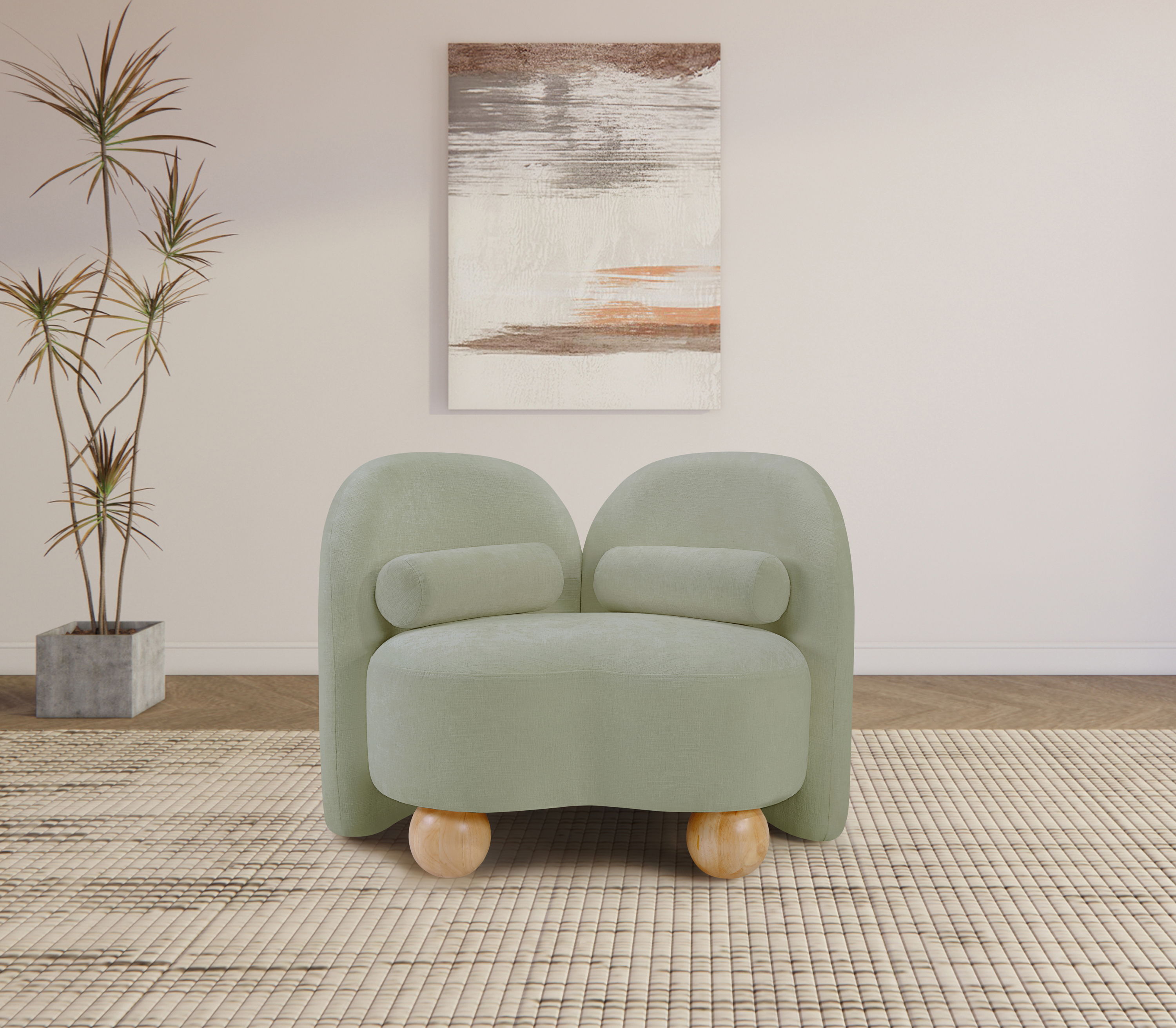 Daphne - Chenille Chair - Mint