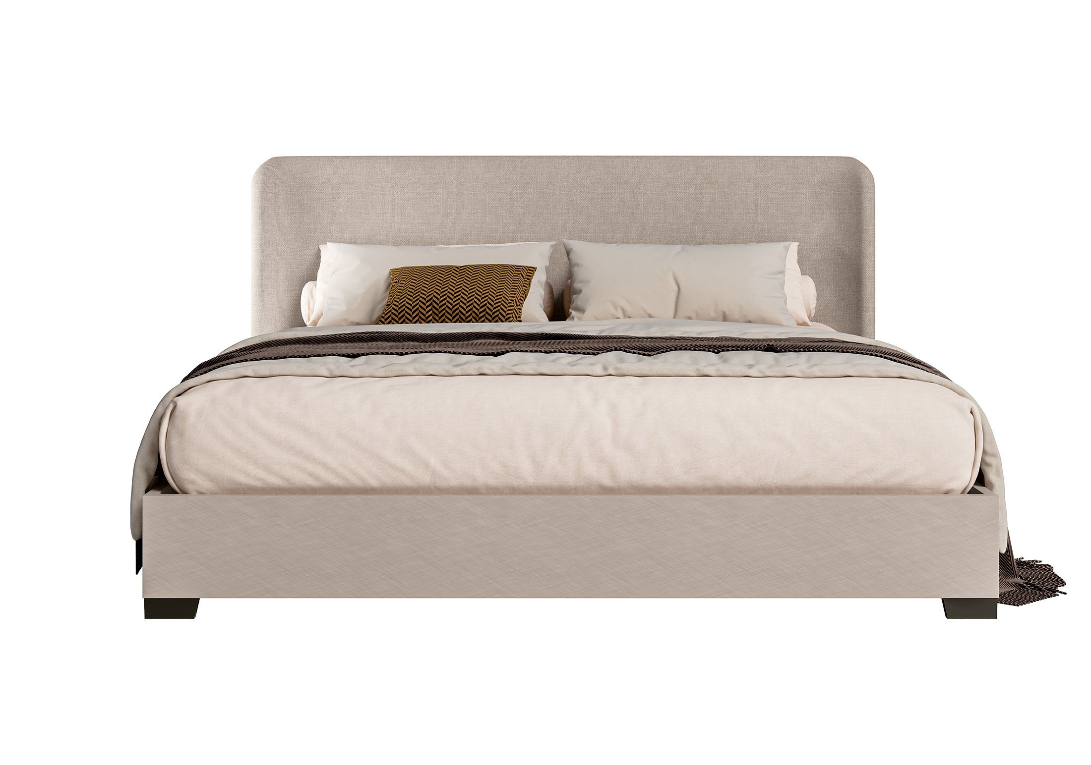 Silvia - Upholstered Queen Size Bed - Light Beige