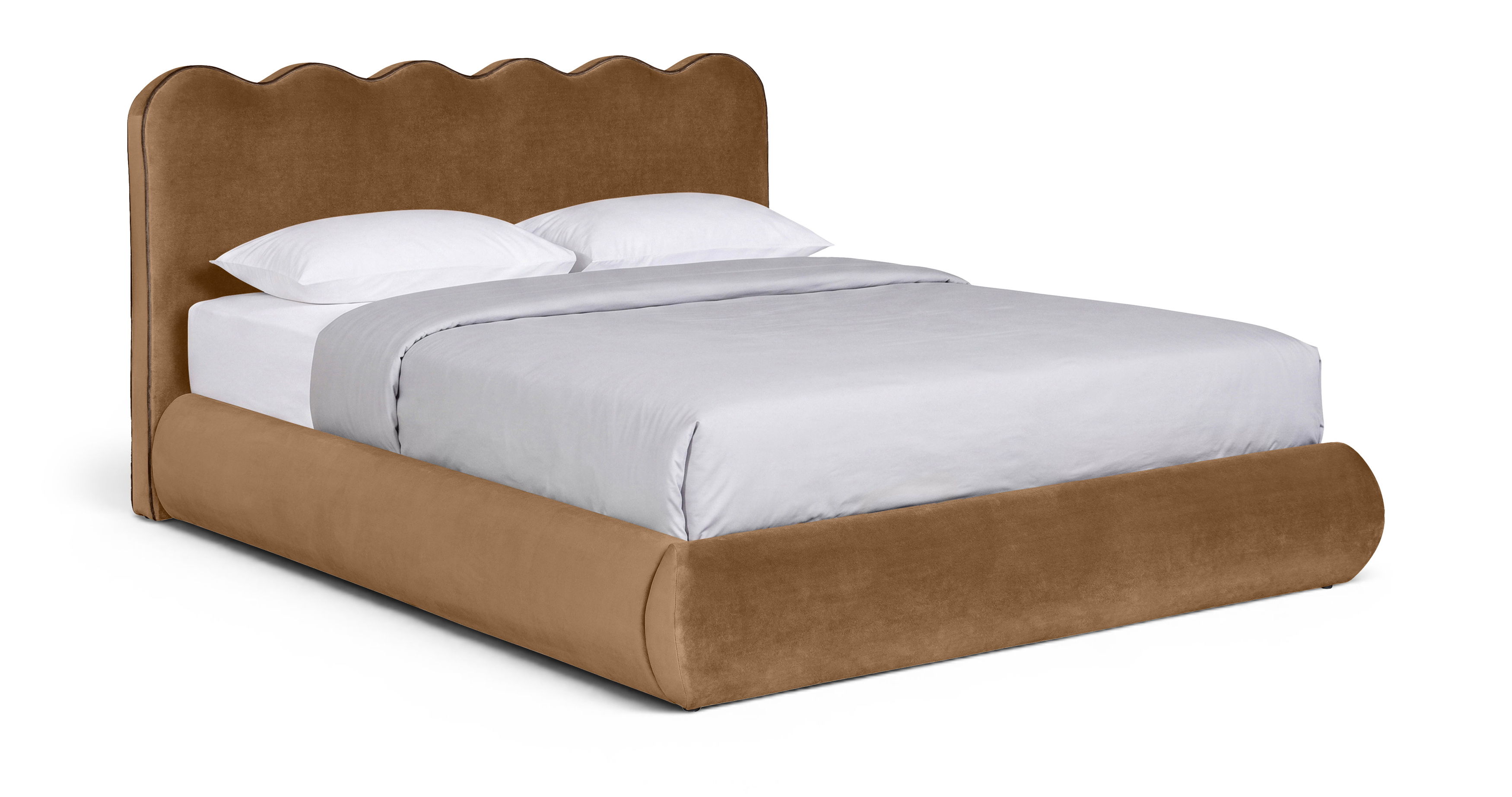 Tempo - Velvet Upholstered King Bed - Saddle