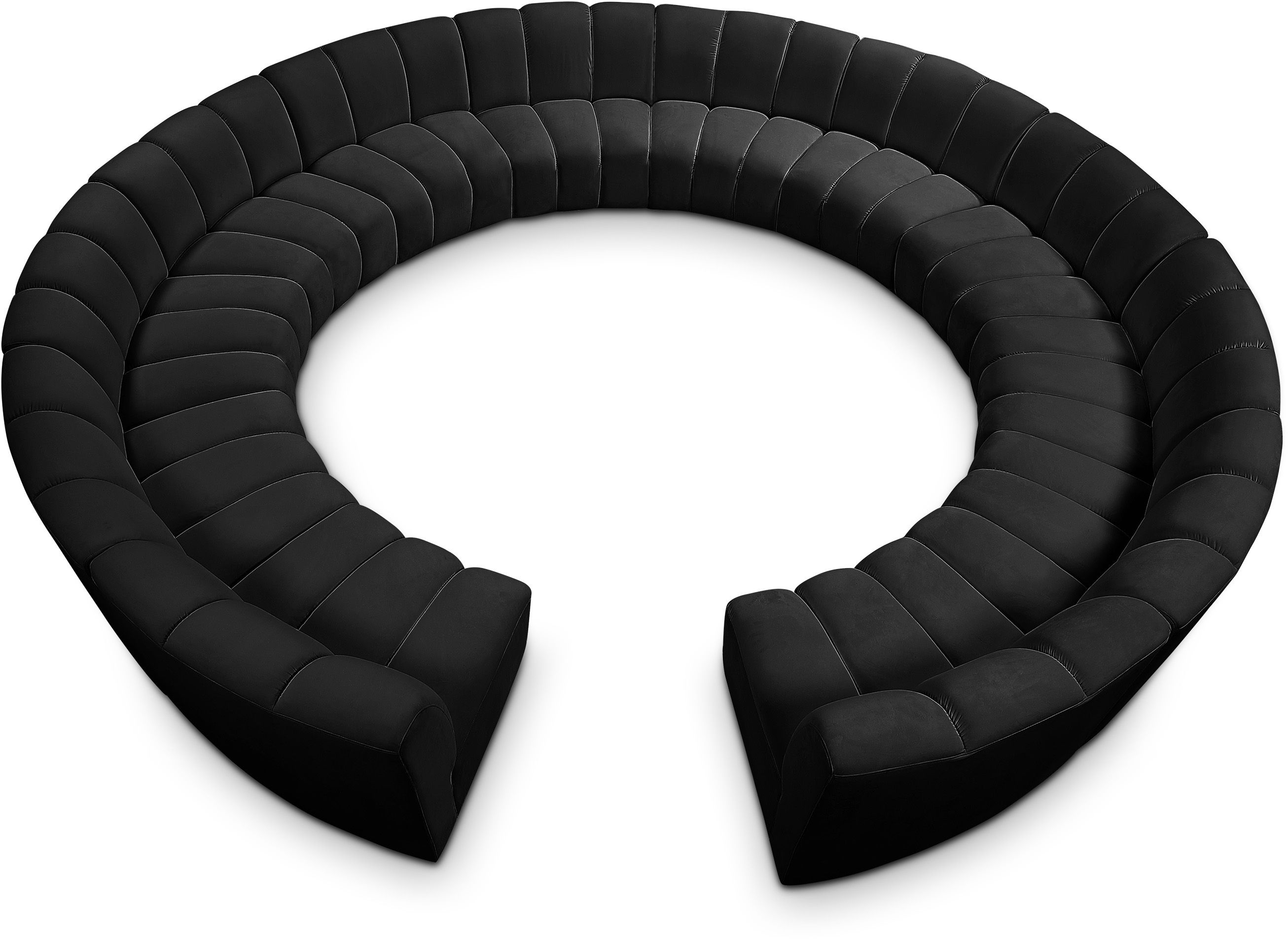 Infinity - 12 Piece Modular Sectional - Fabric - Black