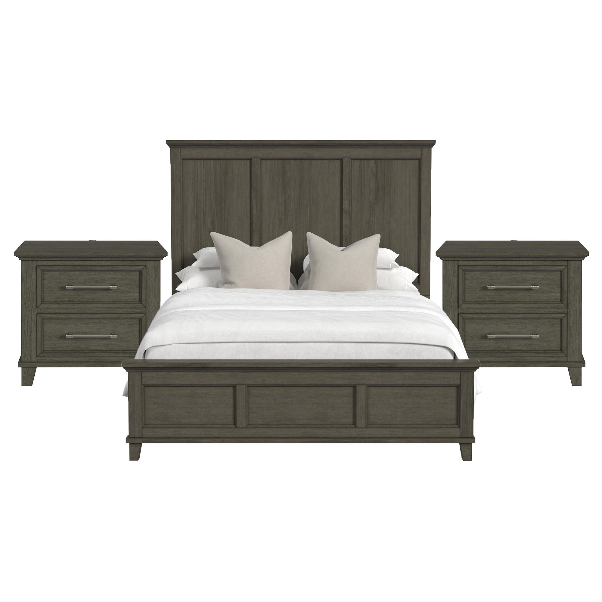 Queen · 3 Pc · Bedroom Set With 2 Nightstands