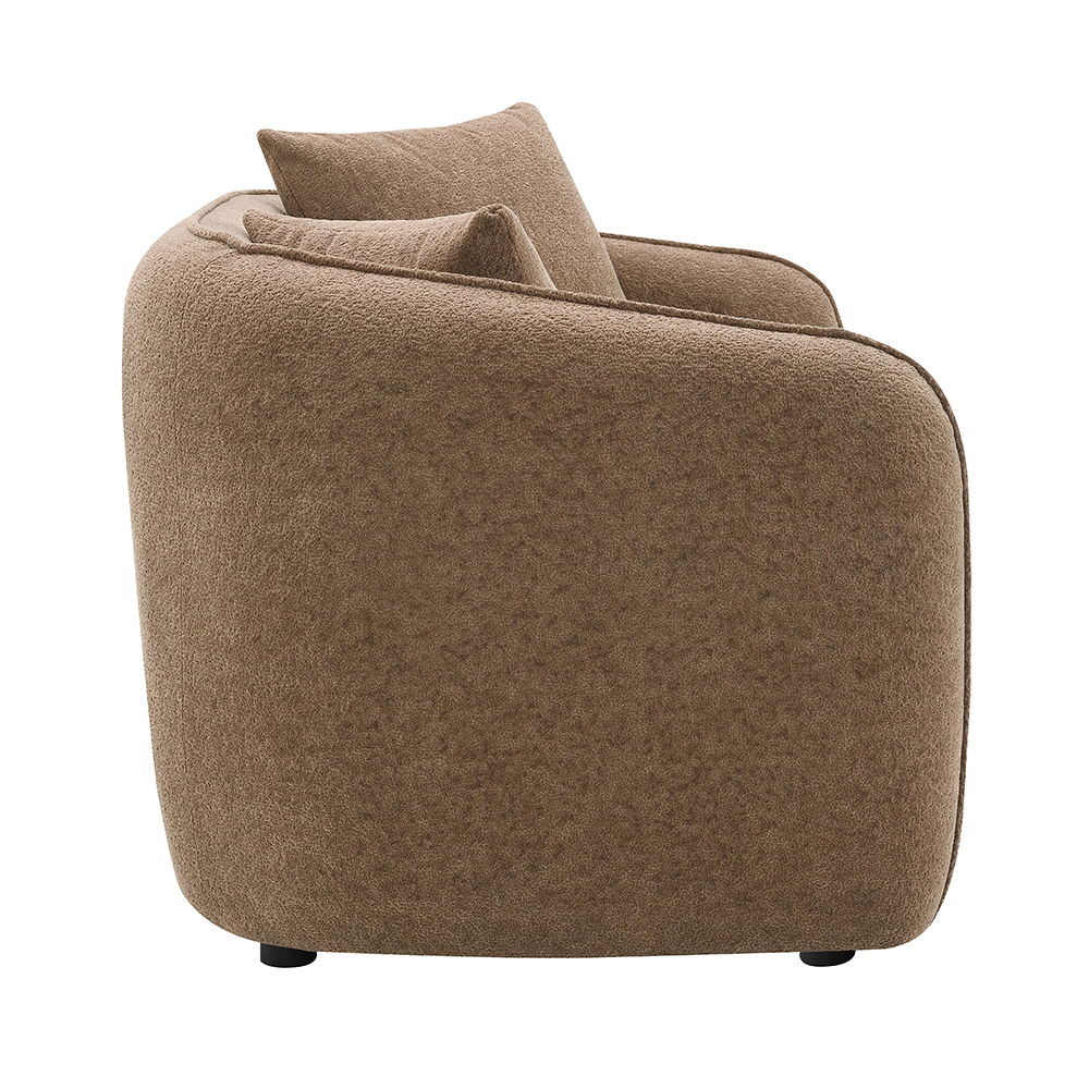 Keith - Loveseat With 2 Pillows - Brown Chenille, light brown, view 2