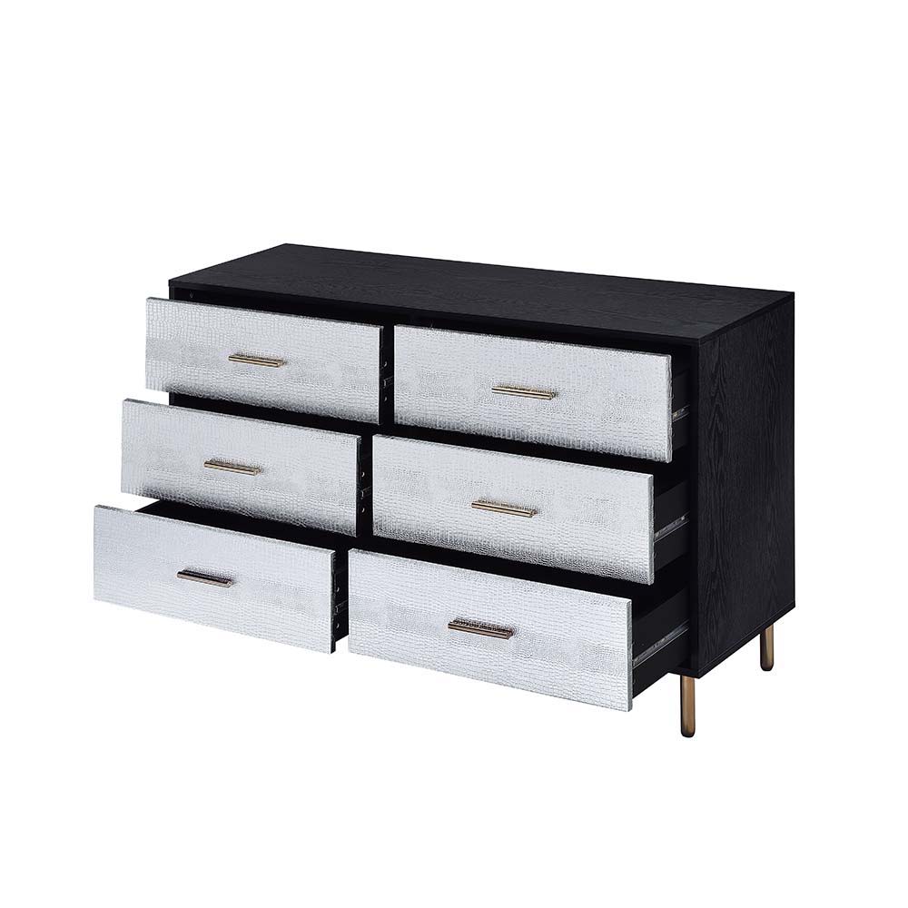 Myles - Dresser - Black, Silver & Gold, black, view 3
