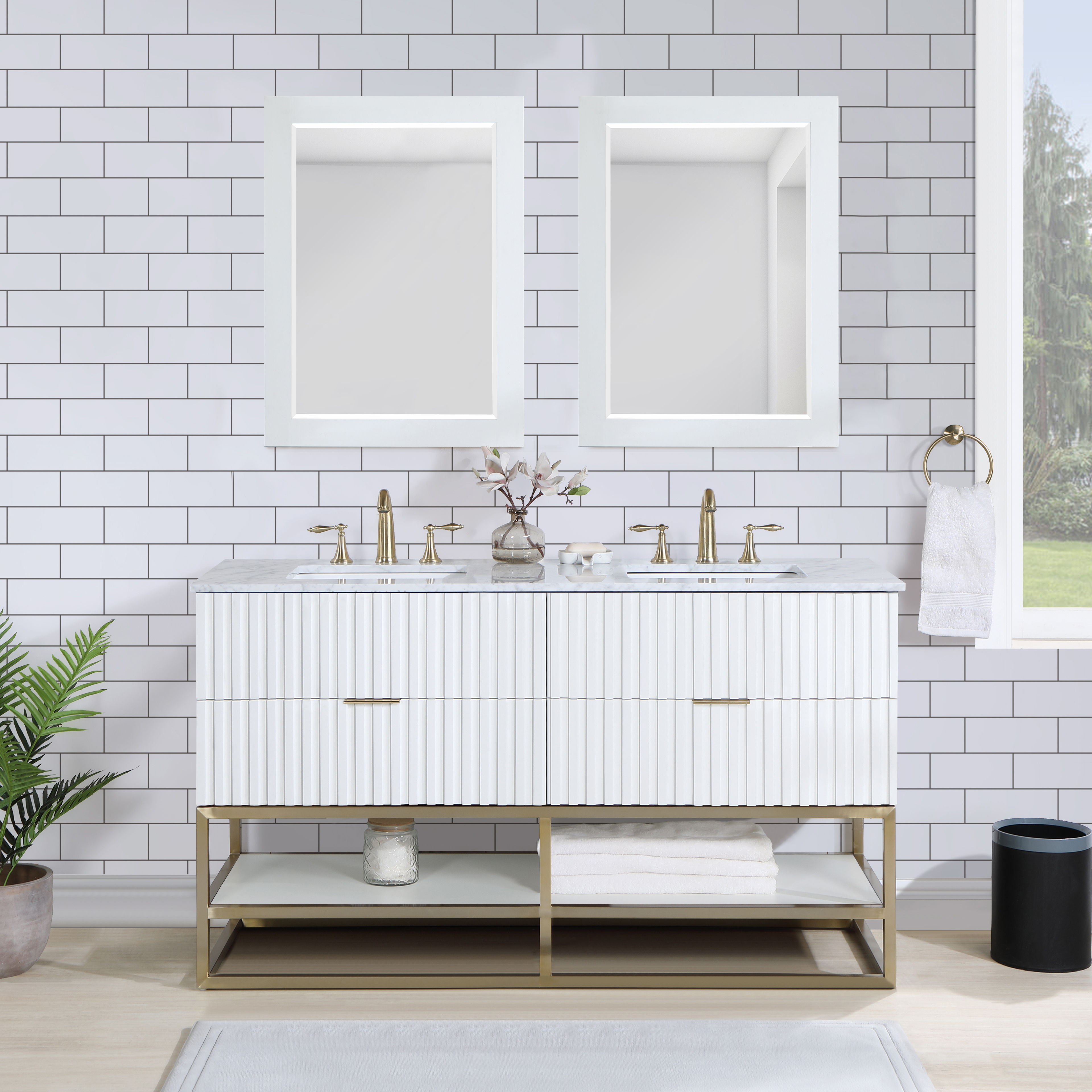 Monad - 60" Bathroom Vanity - White