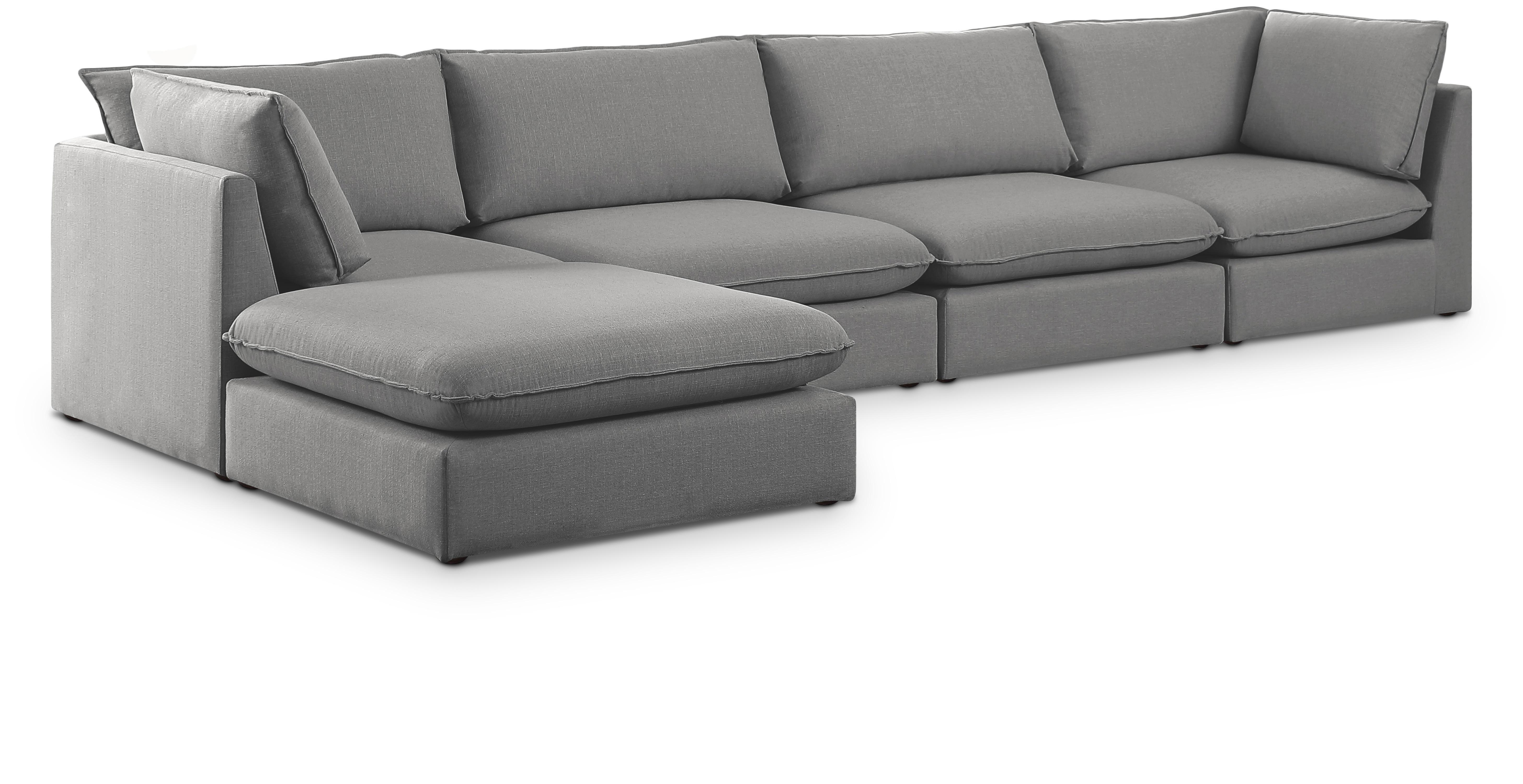 Mackenzie - 5 Piece Modular Sectional With Chaise - Gray