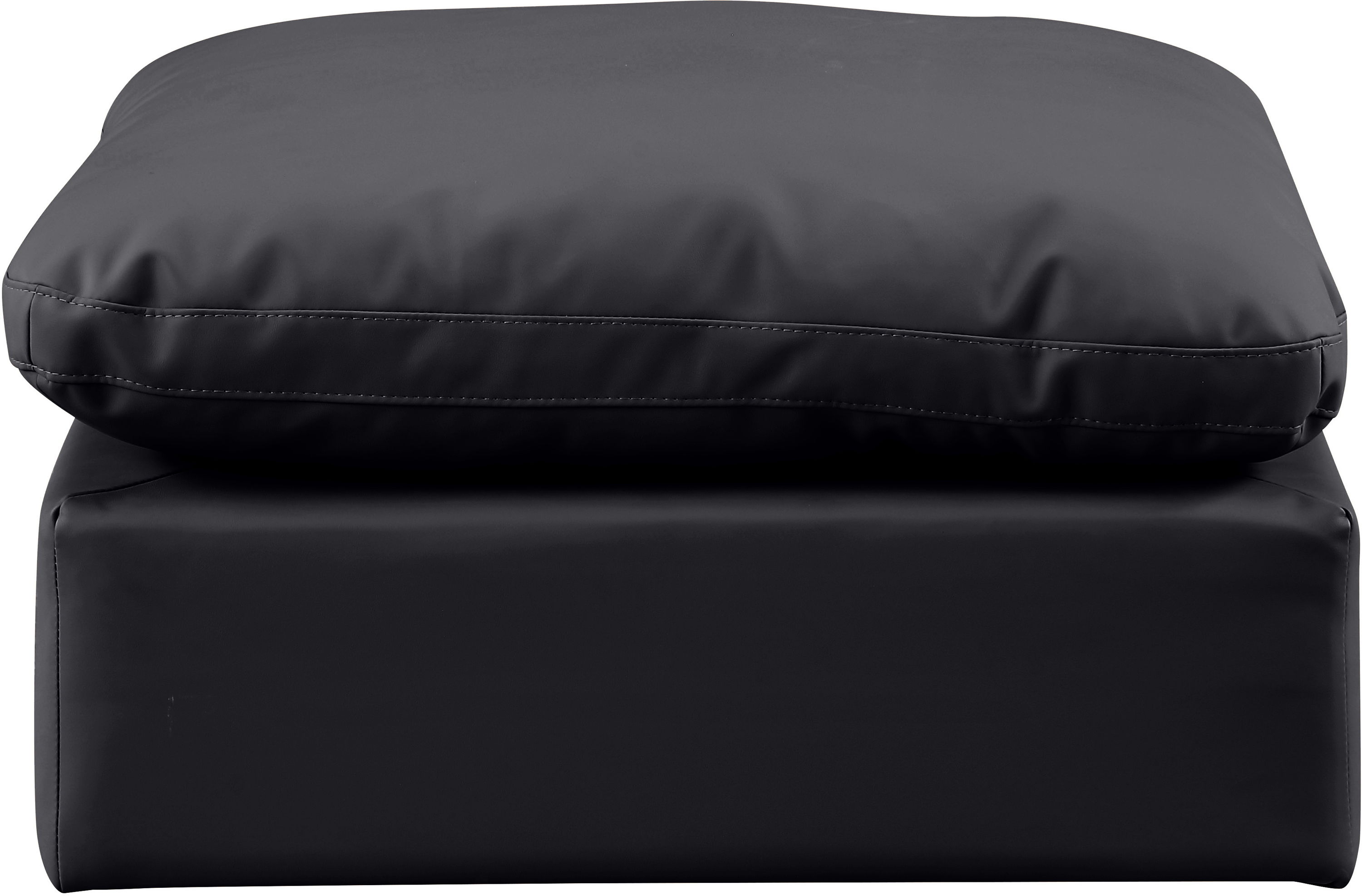 Indulge - Faux Leather Ottoman - Black