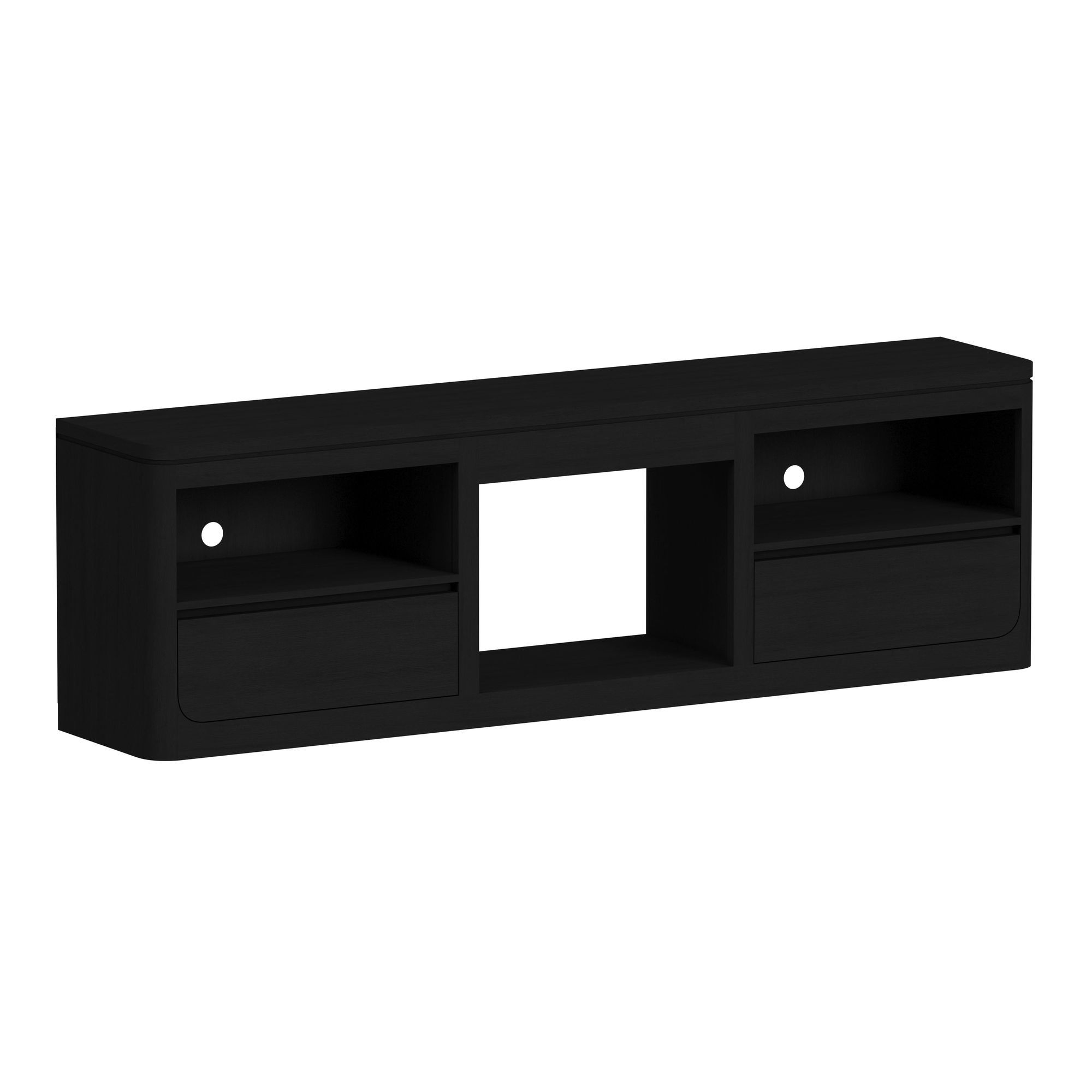 Rosalie - 82" TV Console Without Fireplace Insert - Black