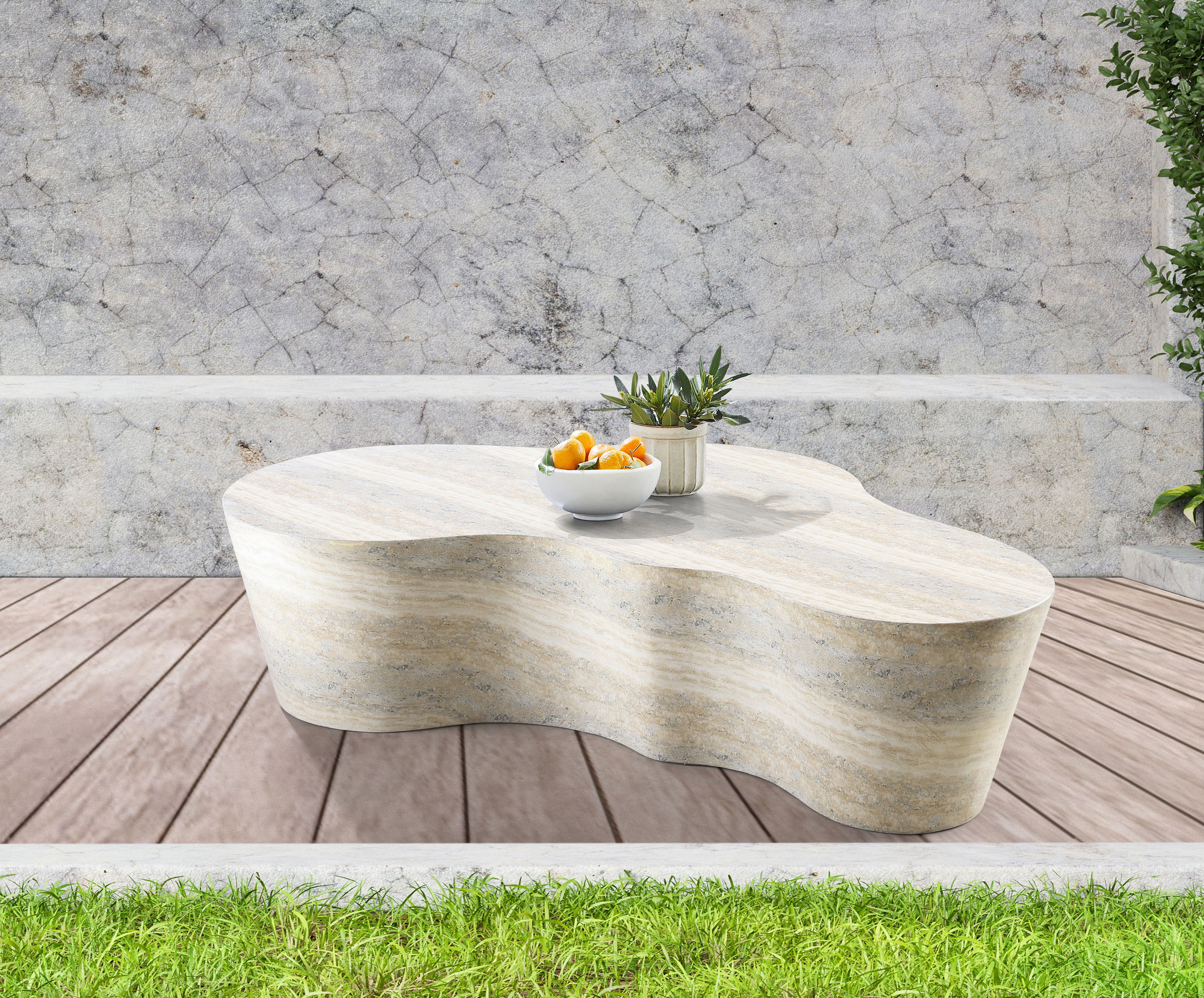 Monza - Concrete Coffee Table - Travertine