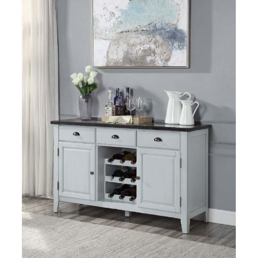 Lanton - Server - Natural Marble & Antique White, white, view 6