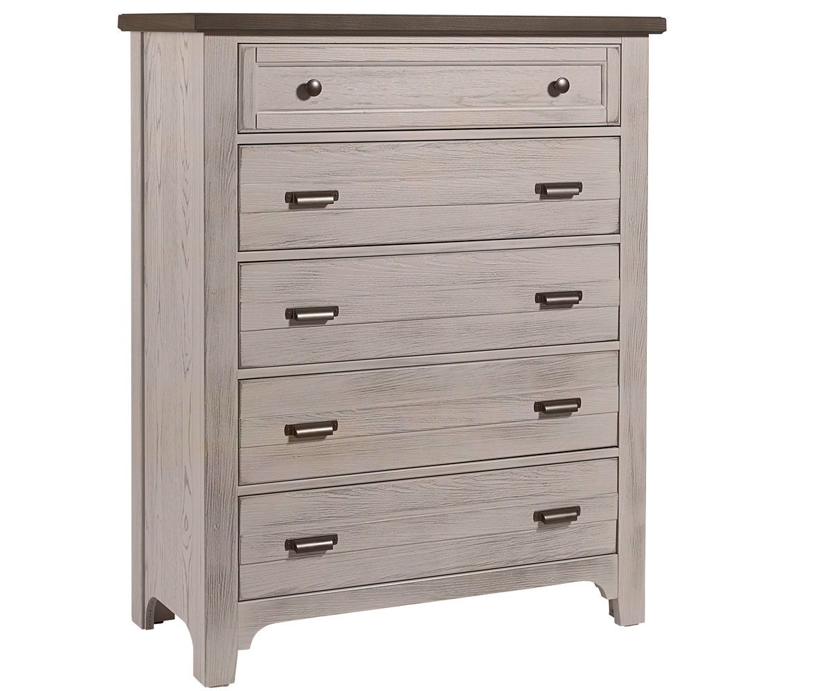 Vaughan-Bassett Bungalow - 5-Drawer Chest - Dover Grey Two Tone
