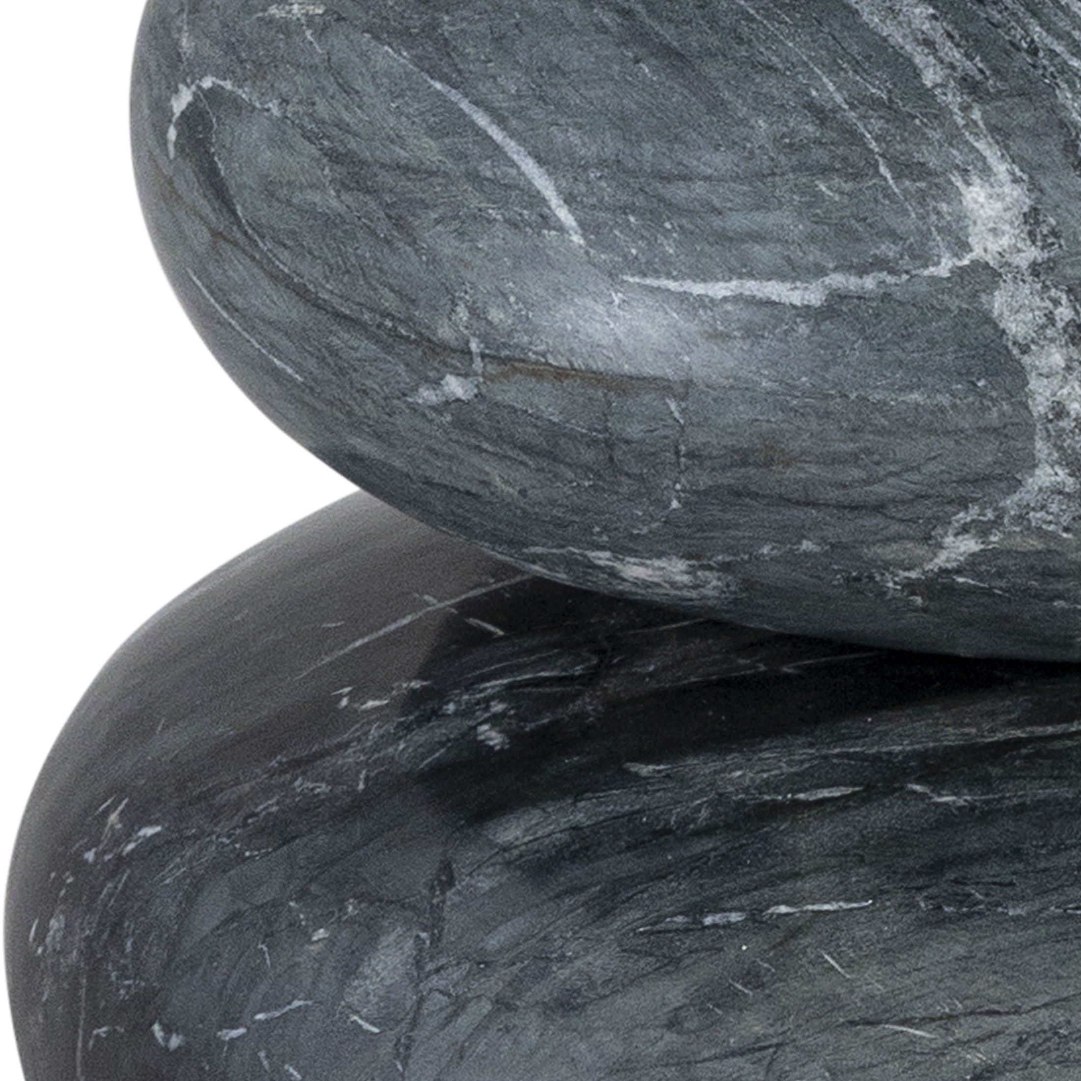 Pumpkin - 3 Piece Marble Decorative Object - Black