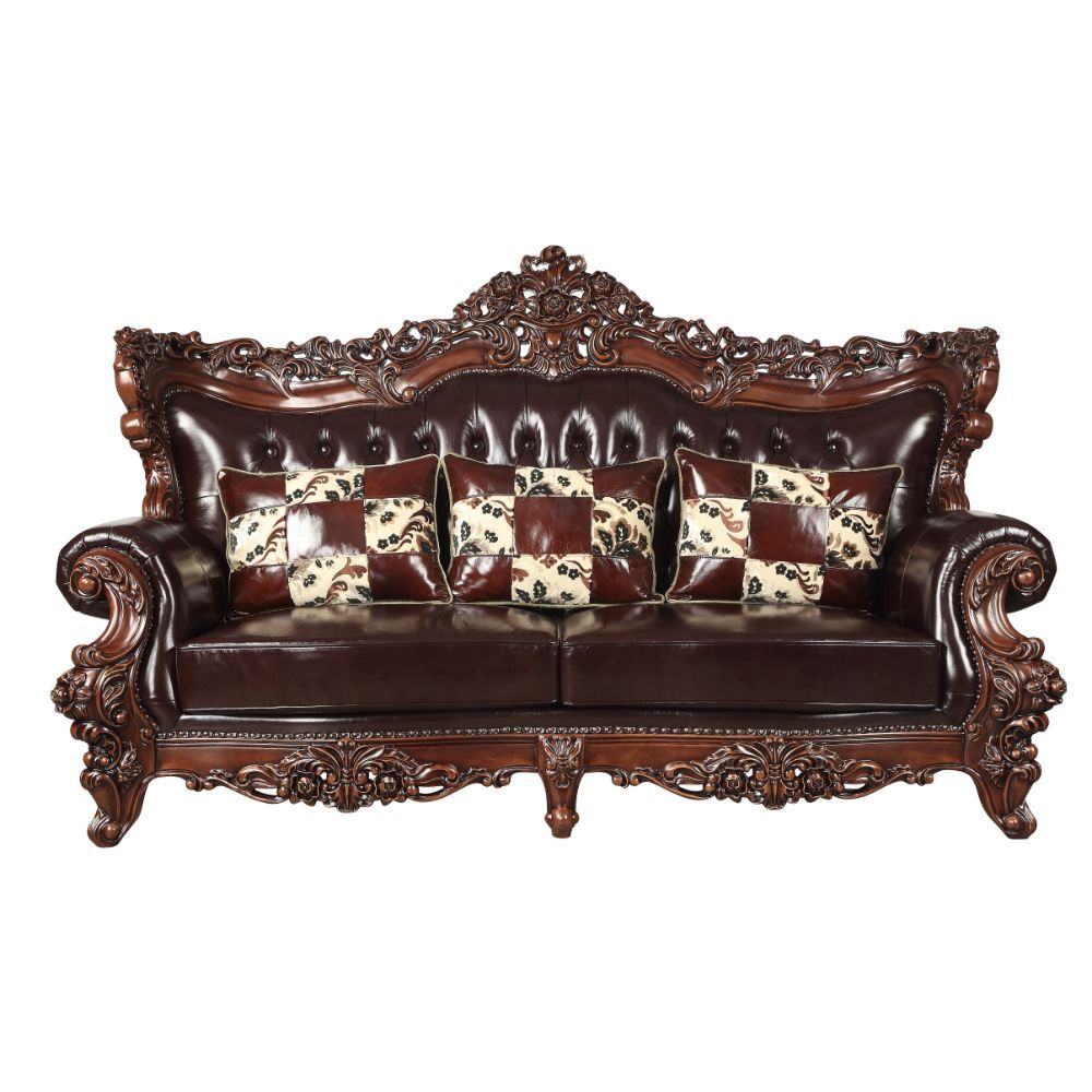 Forsythia - Sofa - Espresso Top Grain Leather Match & Walnut, dark brown, view 2