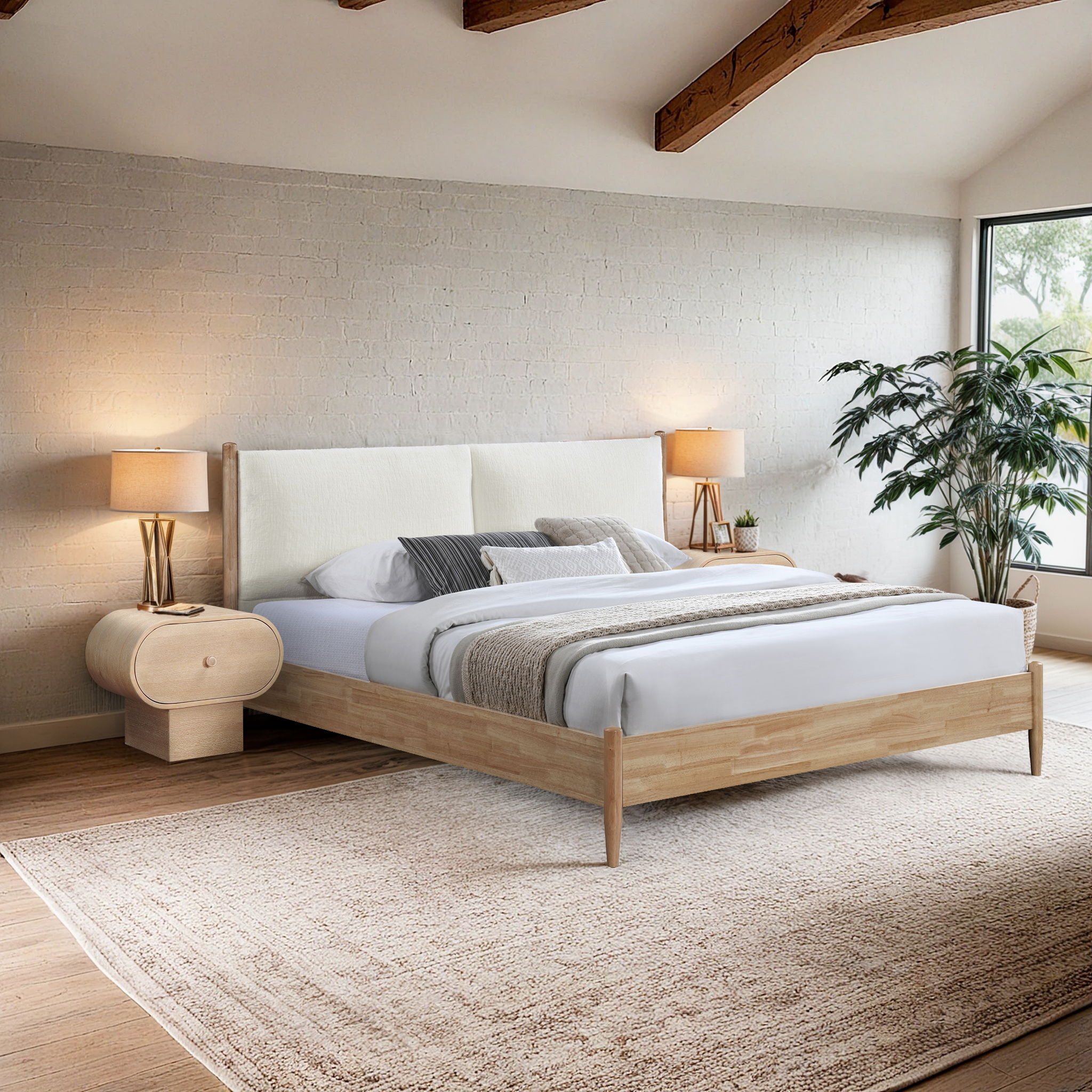 Arbor - King Bed - Cream