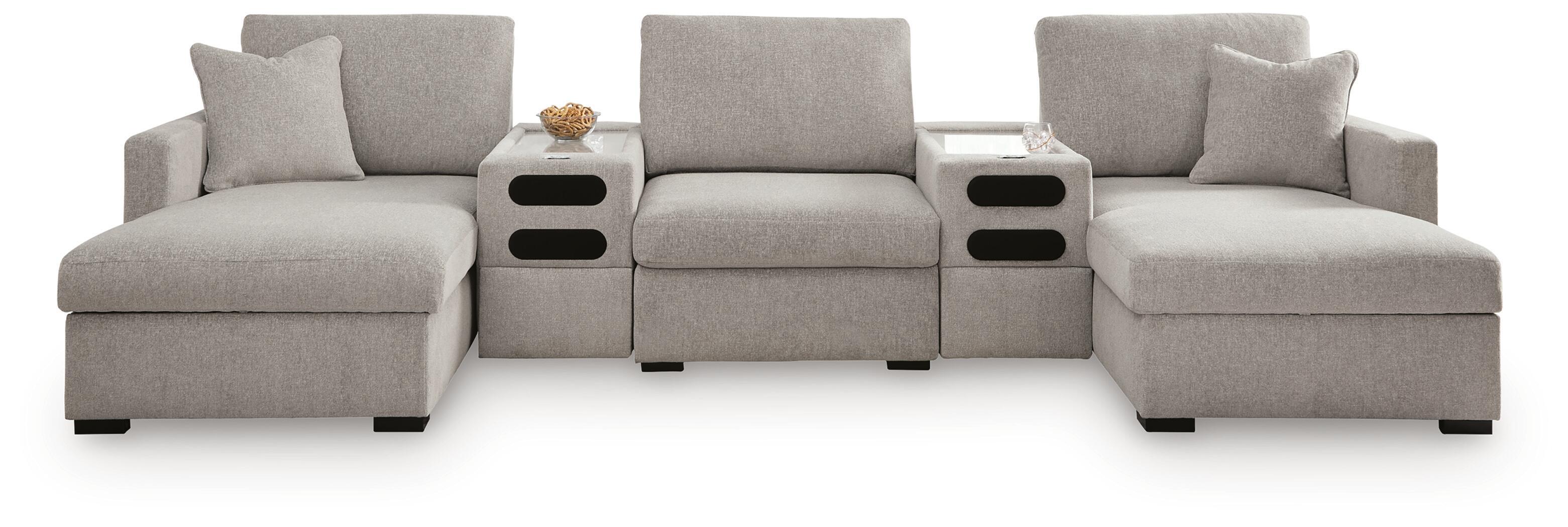 5 Pc · Double Chaise Sectional With Audio Consoles