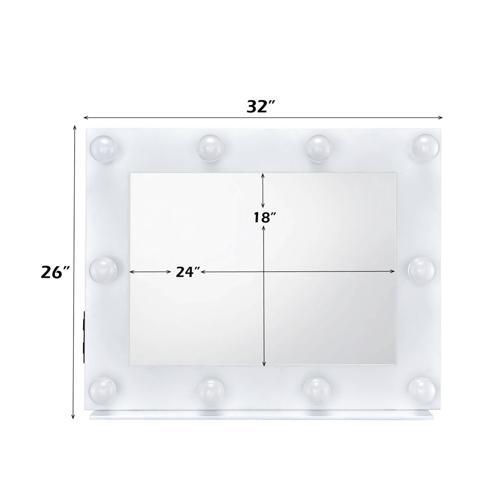 Avery - Accent Mirror - White, white, view 6
