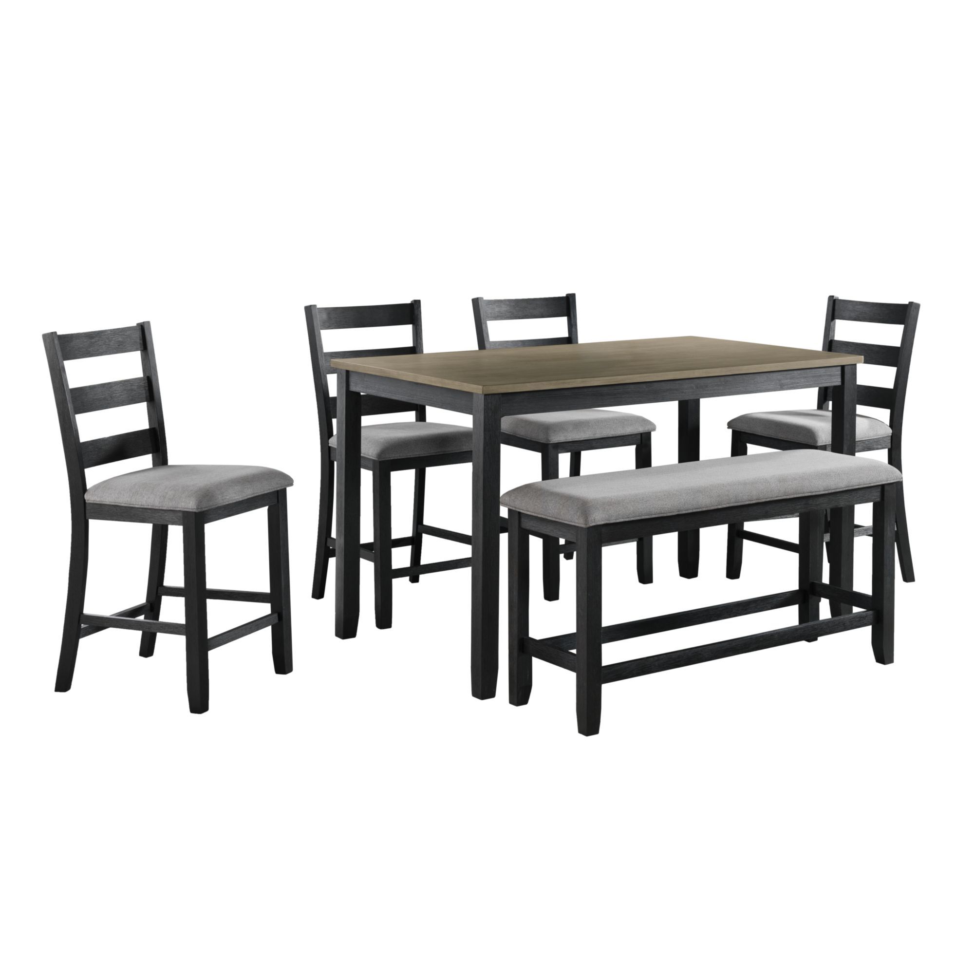 6 Pc · Table, Four Chairs And Bench