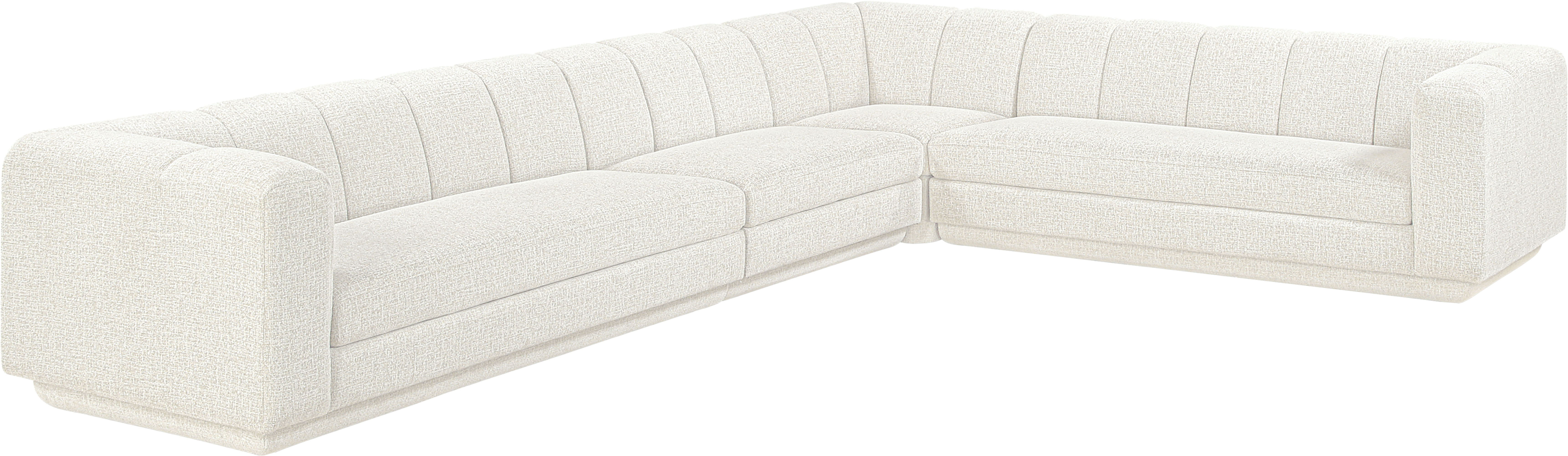 Modari - Fabric Upholstered 4 Piece Modular Sectional - Cream