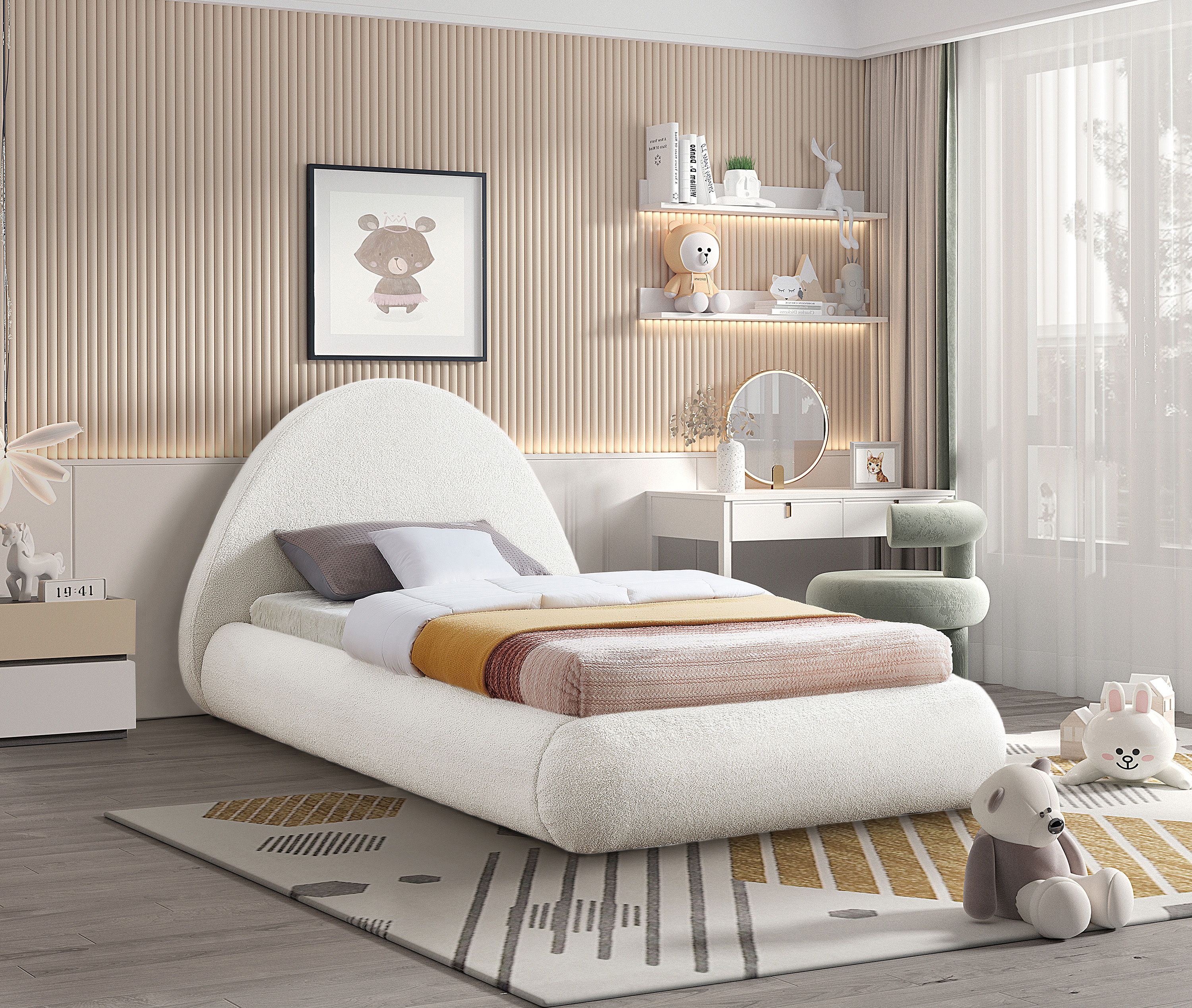 Rudy - Twin Bed - Cream