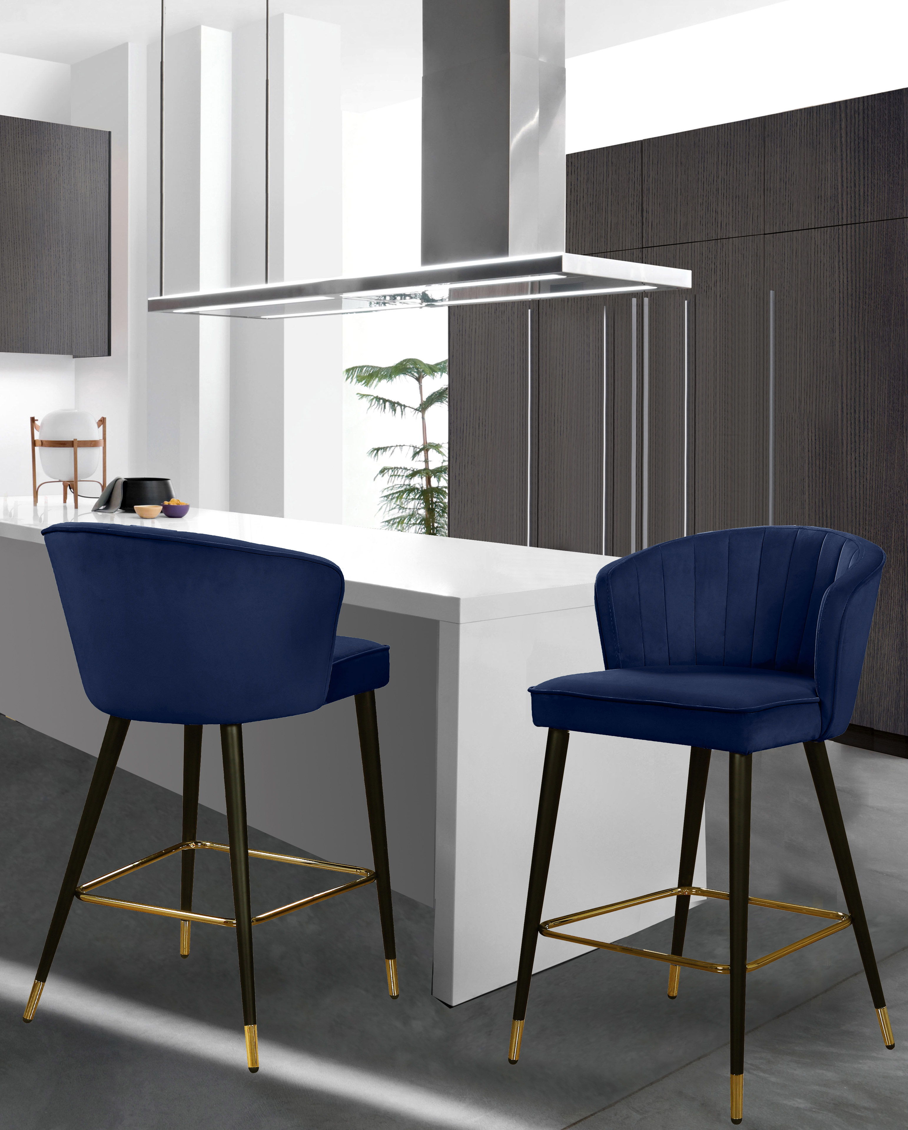 Cassie - Stool (Set of 2) - Navy