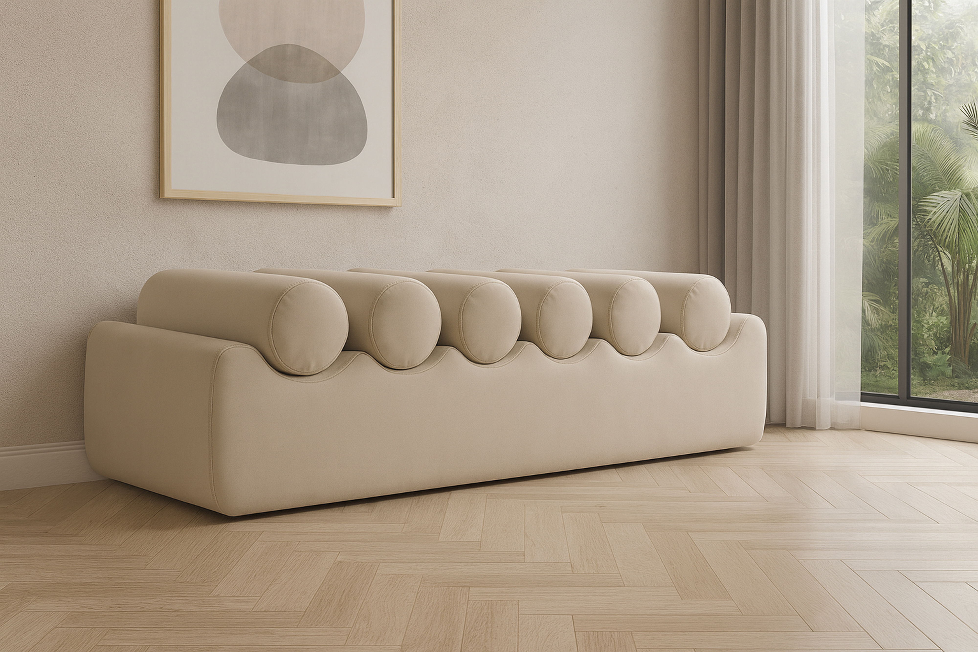 Rumble - 56" Bench - Cream
