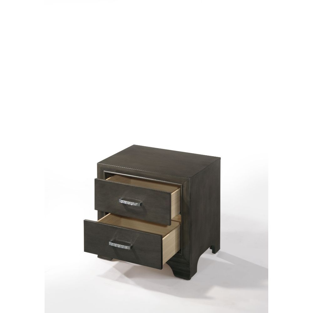 Carine II - Nightstand - Gray, dark gray
