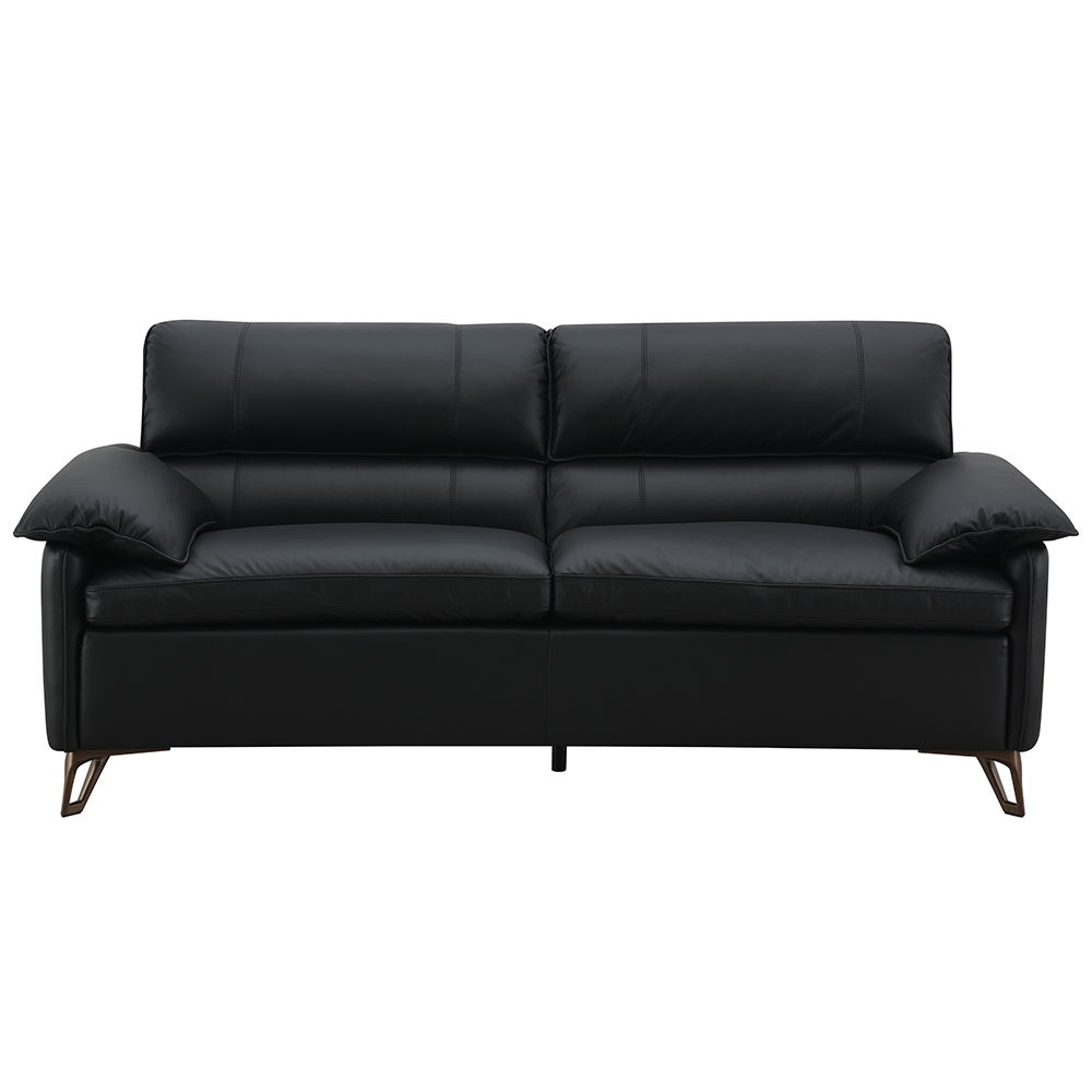 Eilene - Loveseat - Black Top Grain Leather, black, view 7