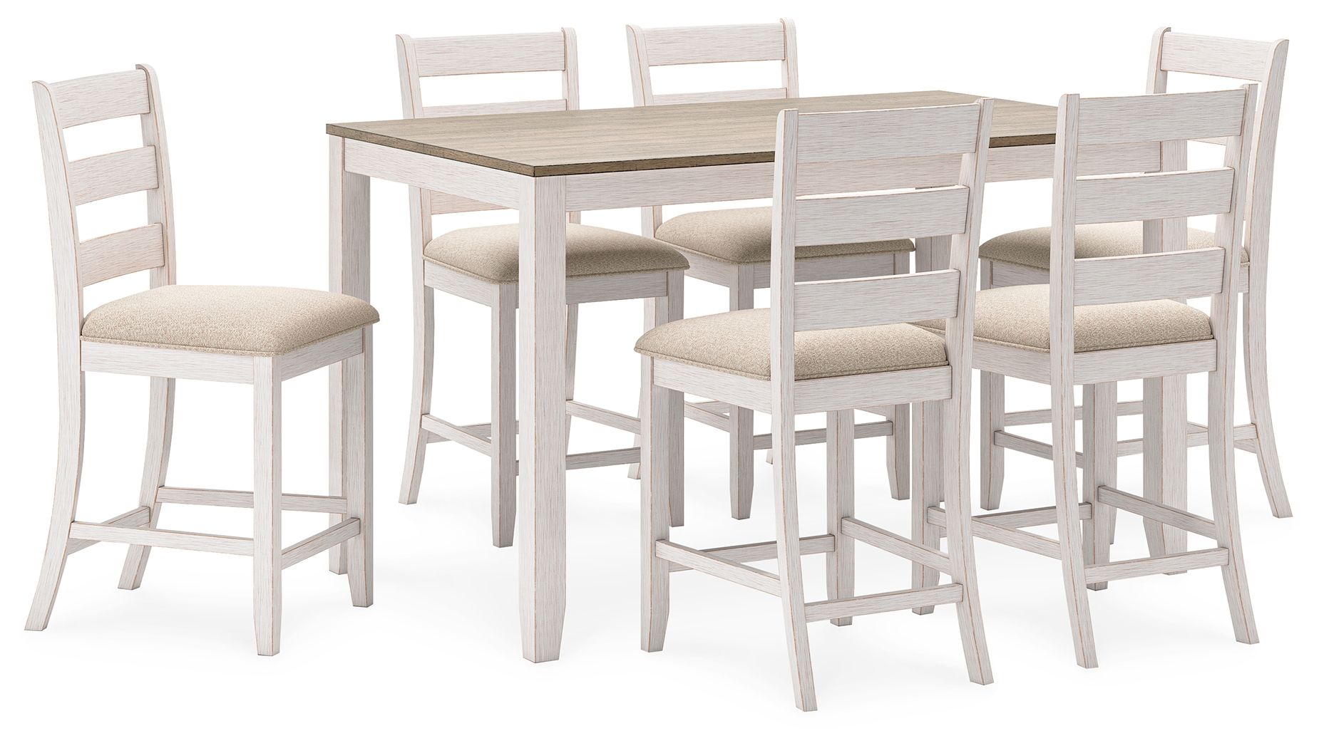 Counter Height Dining Table and Bar Stools (Set of 7)