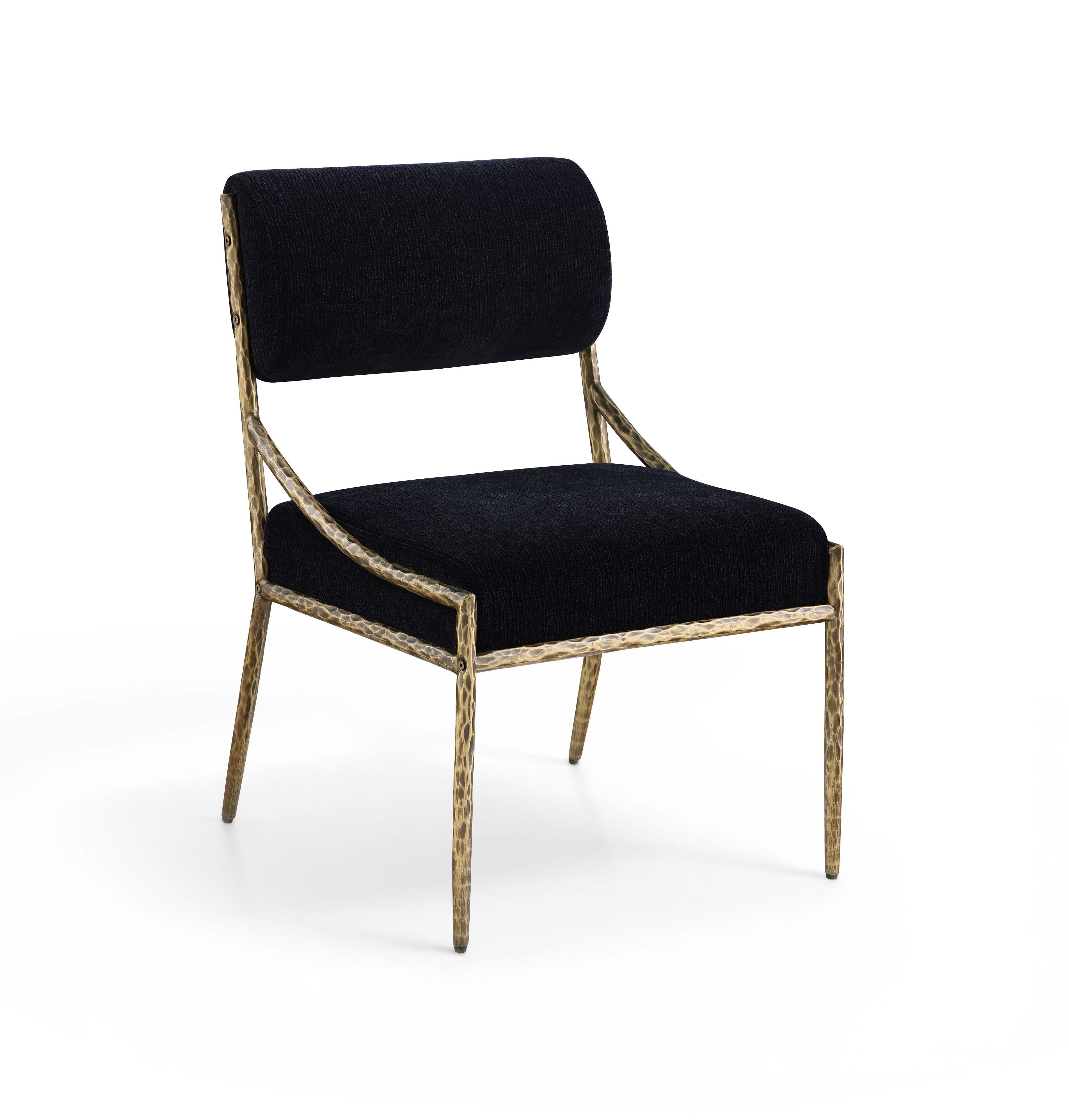 Bastille - Upholstered Dining Side Chair (Set of 2) - Black / Brass