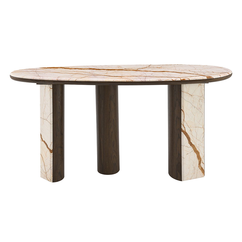 Haidar - Console Table With Marble Top - Natural / Brown, beige, view 7