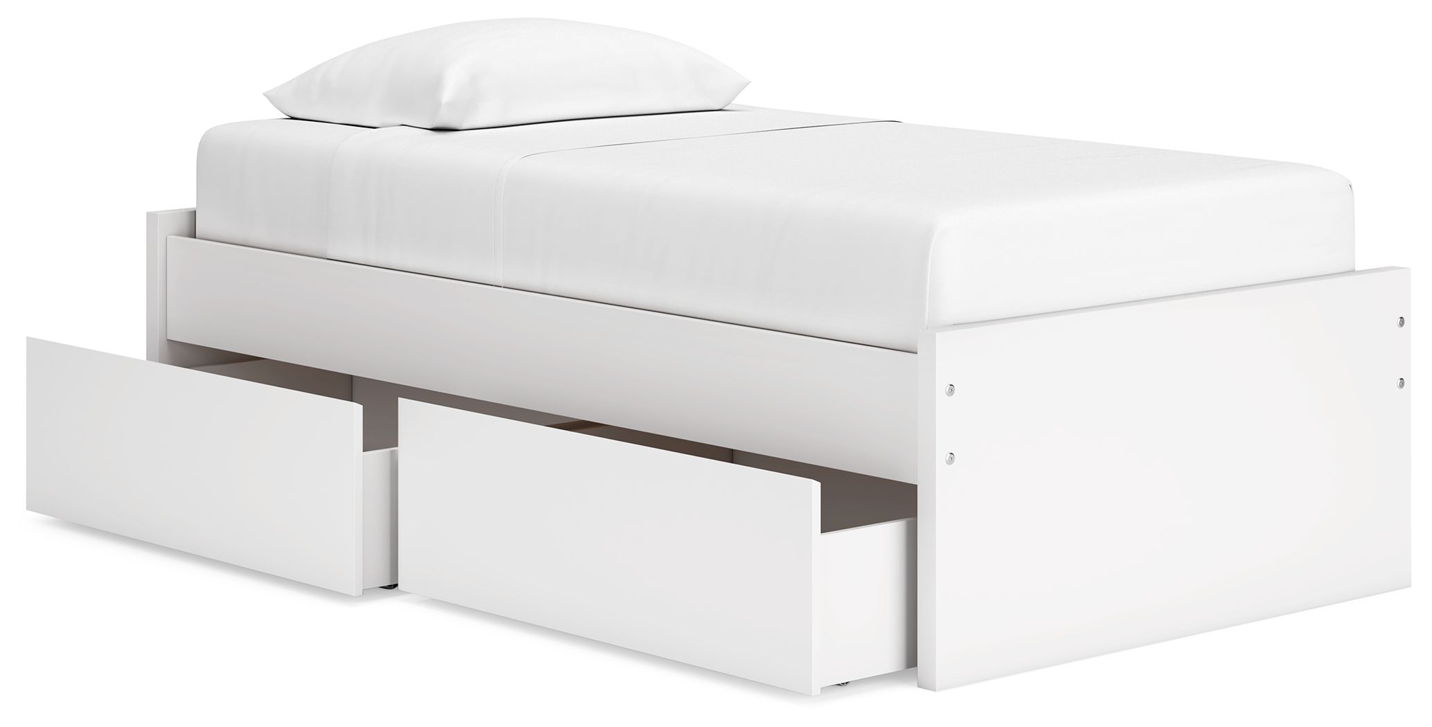 Onita - Twin Platform Bed With 1 Side Storage - White