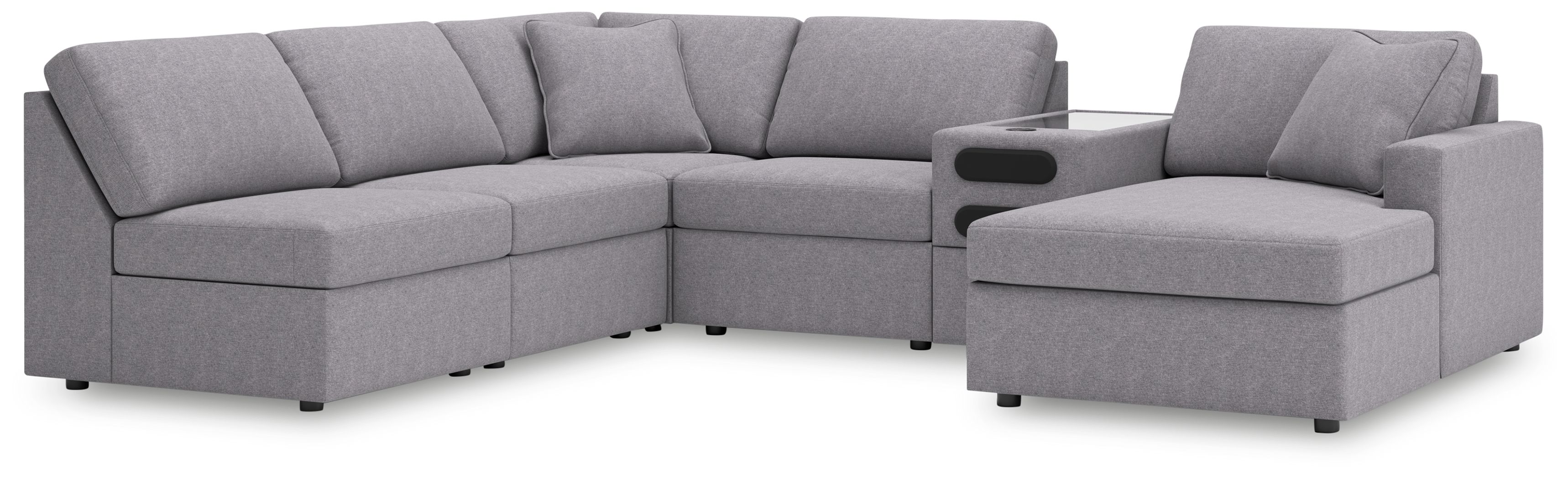 6 Pc · Sectional With Raf Corner Chaise And Audio System Console