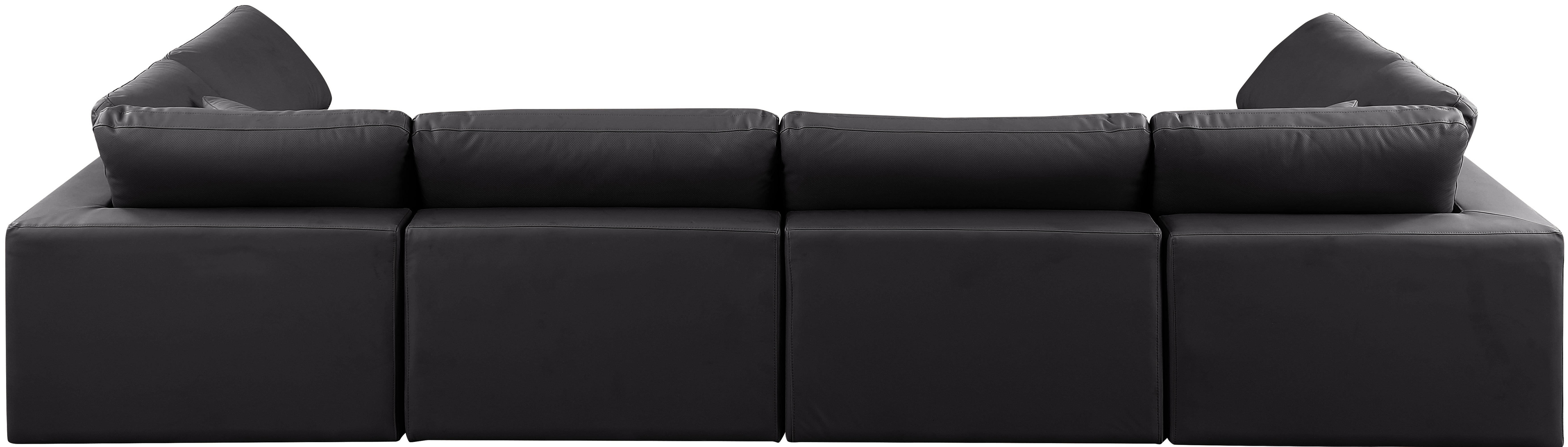 Comfy - 6 Piece Faux Leather Modular Armless Sectional - Charcoal