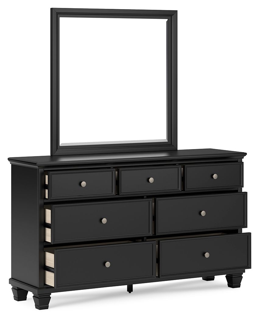 Ashley Furniture Lanolee - Dresser And Mirror - Black - Image 4