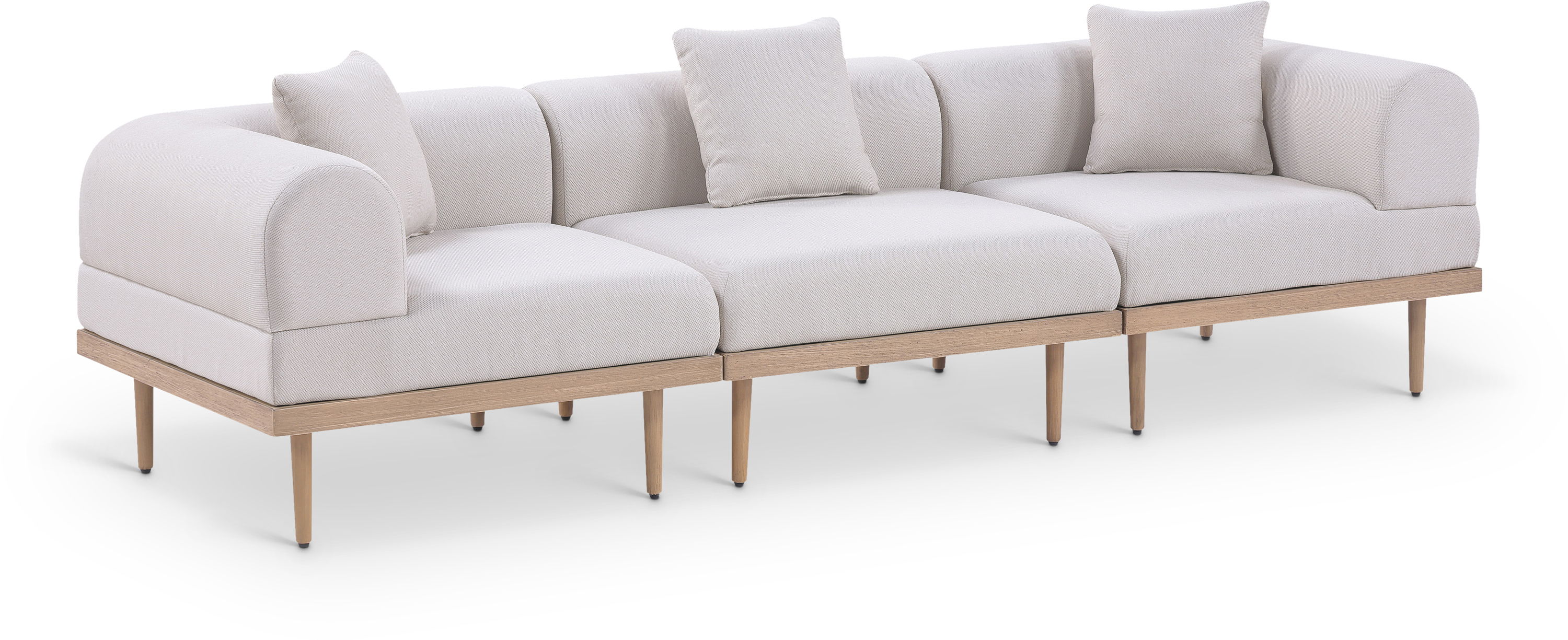 3 Pc · Resilient Water Resistant Fabric Upholstered Outdoor Patio Modular Sofa