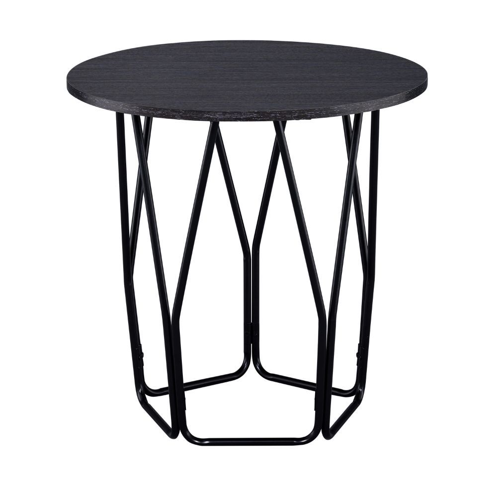 Sytira - End Table - Espresso & Black, black
