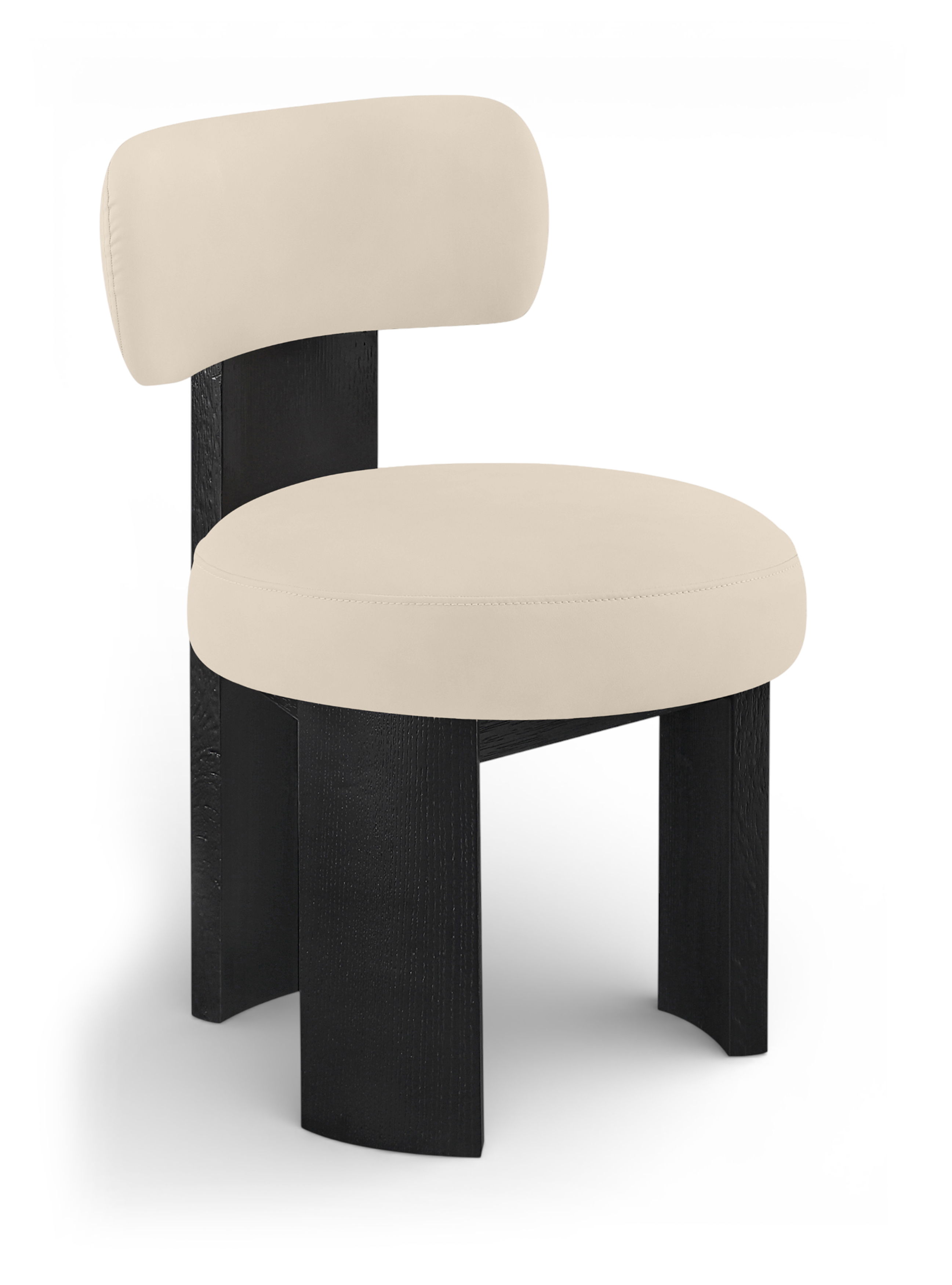 Atelier - Vegan Leather Upholstered Dining Chair (Set of 2) - Beige / Painted Black