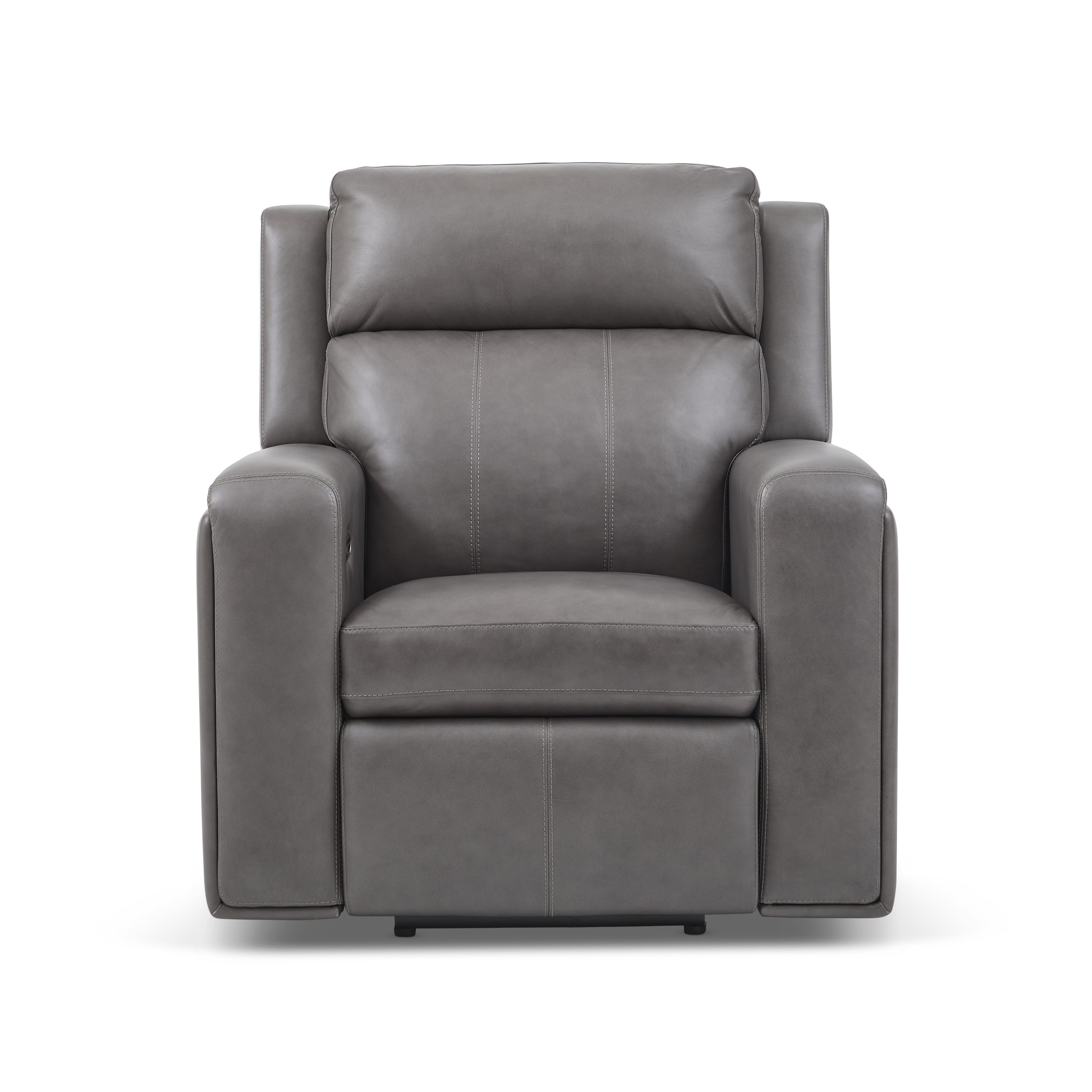 Wyatt - Power Recliner With Power Headrest & Lumbar - Gunmetal, dark gray, view 3