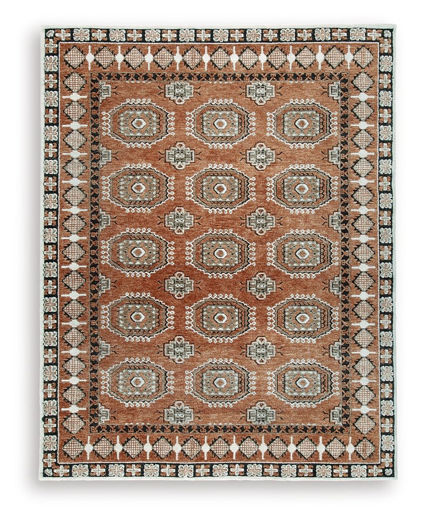 Qaabiz - 8' x 10' Rug - Sienna / Ivory / Black