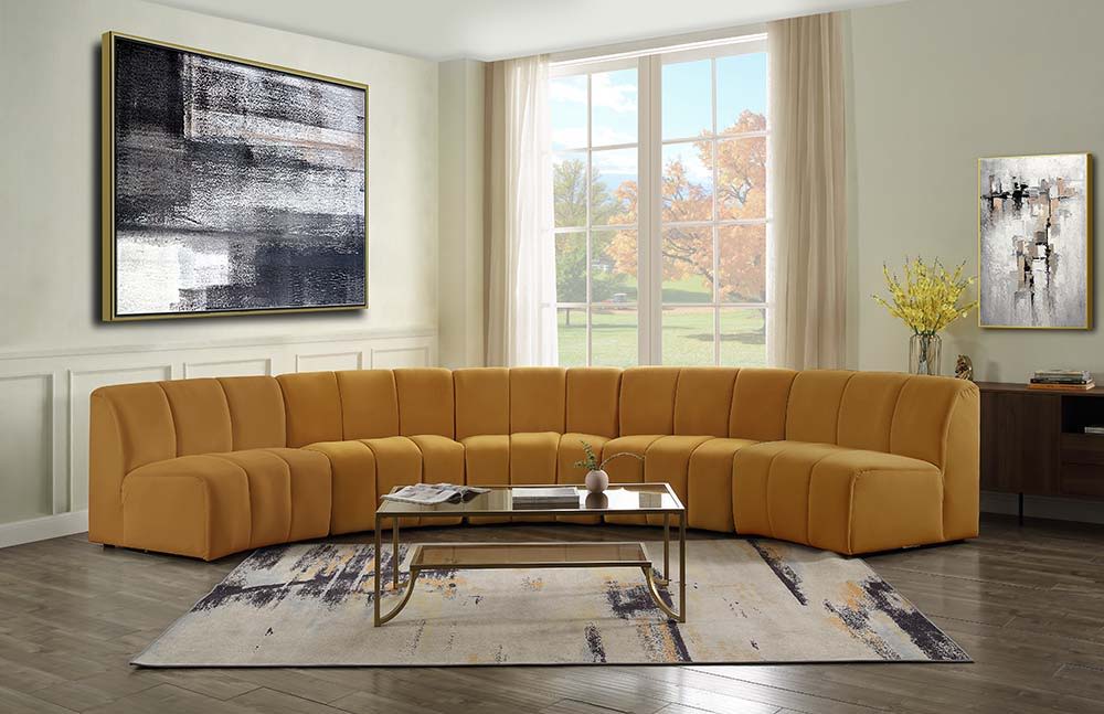 Felicia - Modular Chair - Yellow Velvet, orange, view 2