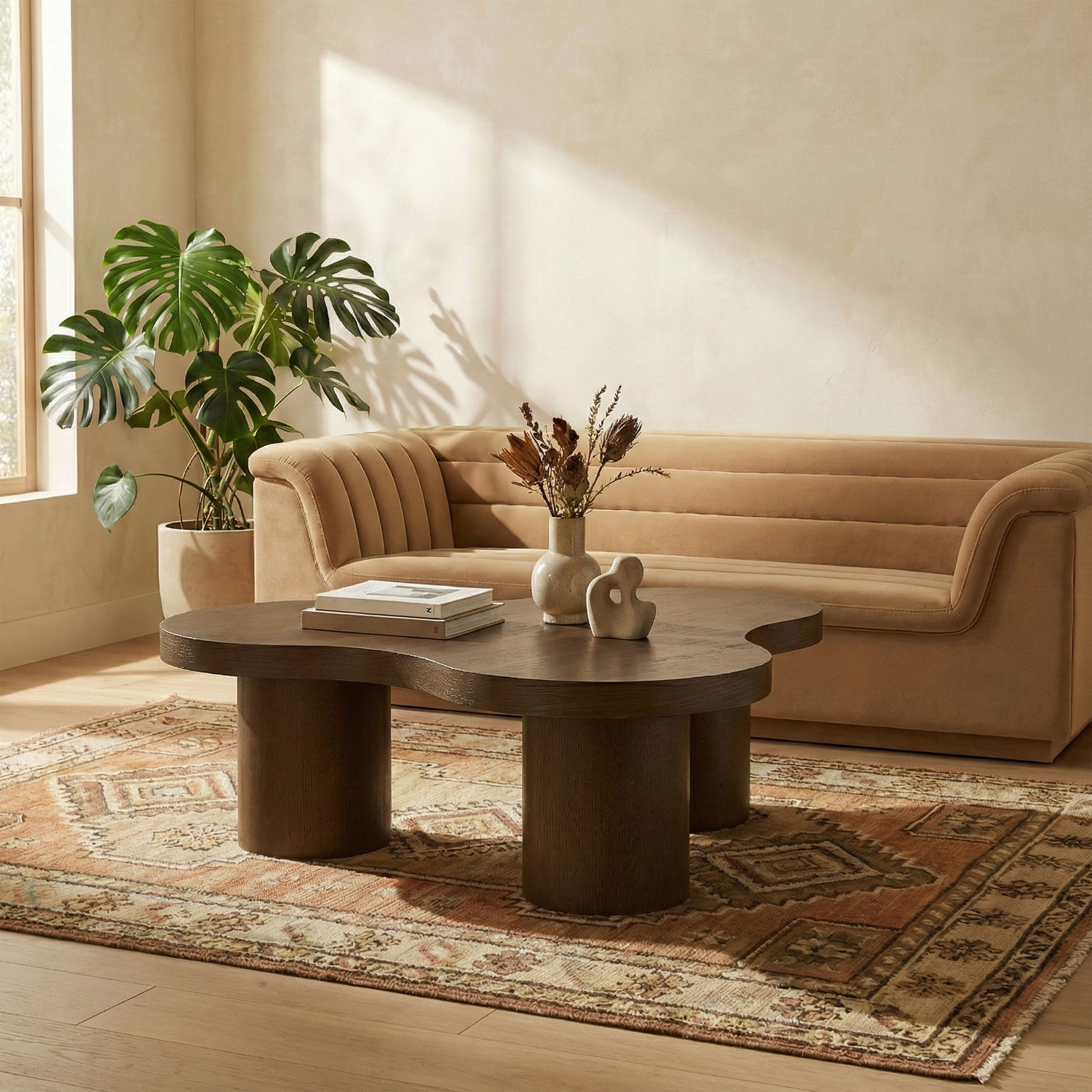Cove - Oak Veneer And Solid Wood Coffee Table - Brown Walnut