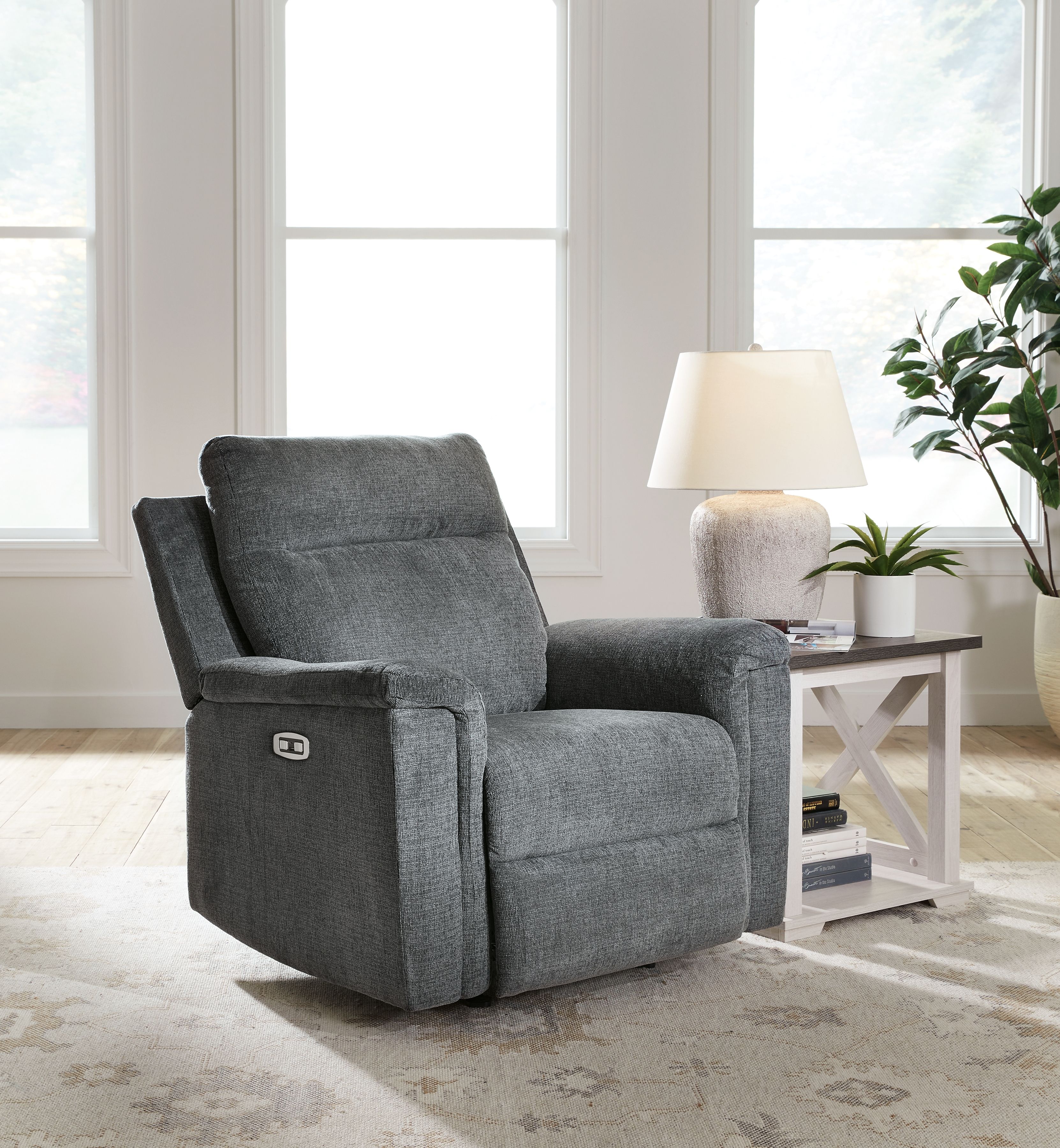 Ashley Furniture Barnsana - 3 Pc. - Power Reclining Sofa, Power Reclining Loveseat, Power Rocker Recliner - Gravel - Image 11